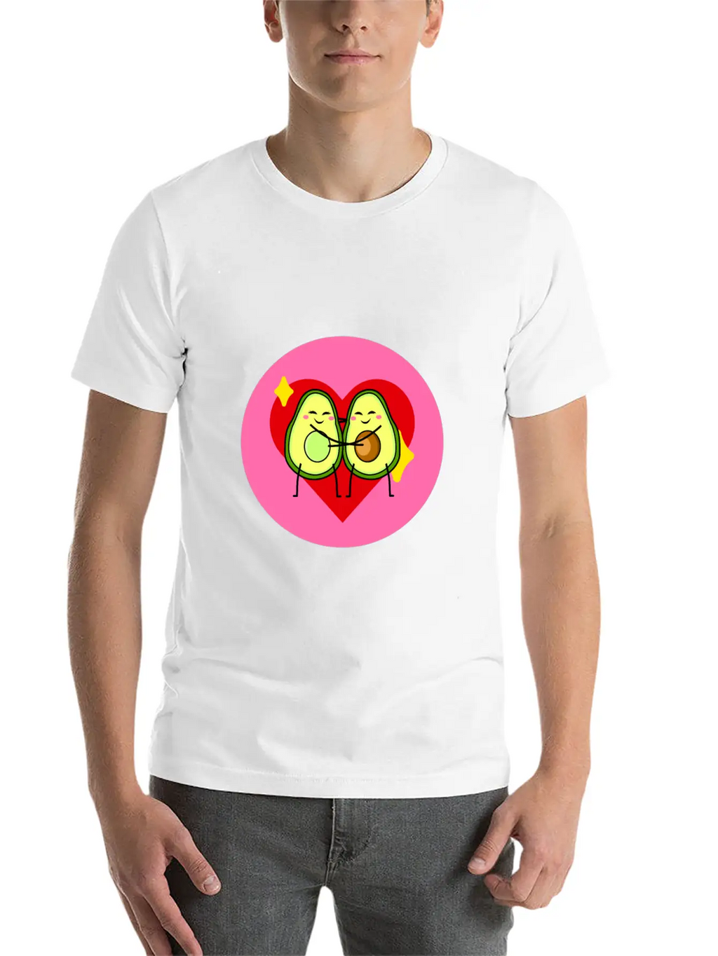 Avocado Best Friends Heart Valentines Gift Idea Casual Graphic T-Shirt – Simple And Comfortable Daily Wear