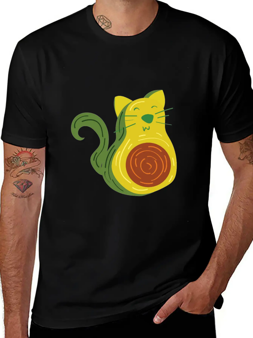AvoCAT. A Gift Item For Cats & Avocado Lovers. Unisex Casual T-Shirt – Clean Design For Daily Comfort