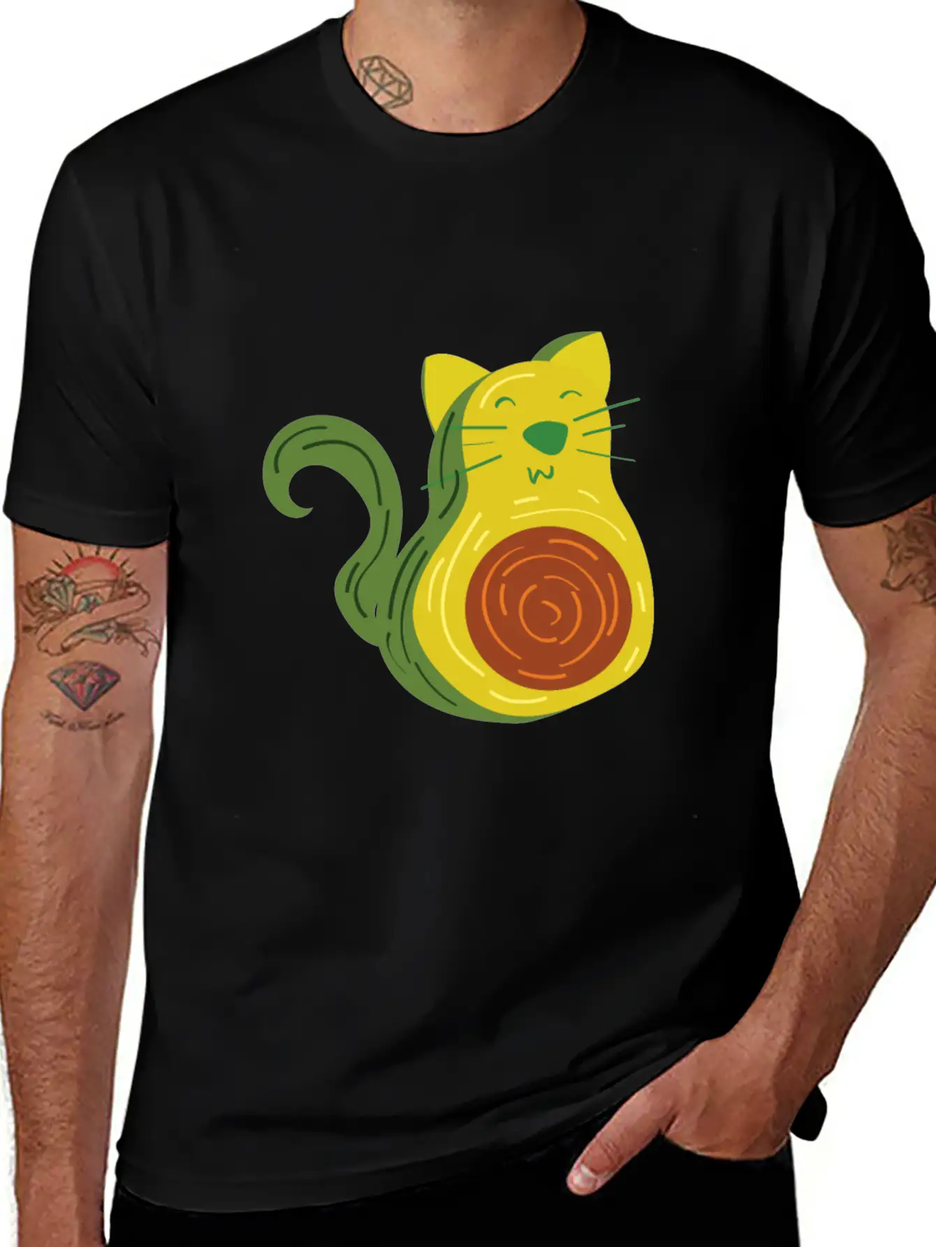 AvoCAT. A Gift Item For Cats & Avocado Lovers. Unisex Casual T-Shirt – Clean Design For Daily Comfort