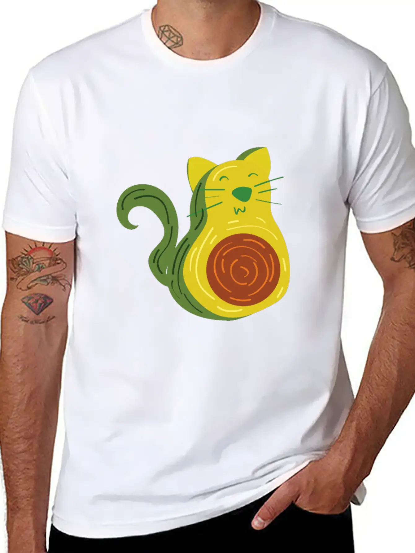 AvoCAT. A Gift Item For Cats & Avocado Lovers. Unisex Casual T-Shirt – Clean Design For Daily Comfort