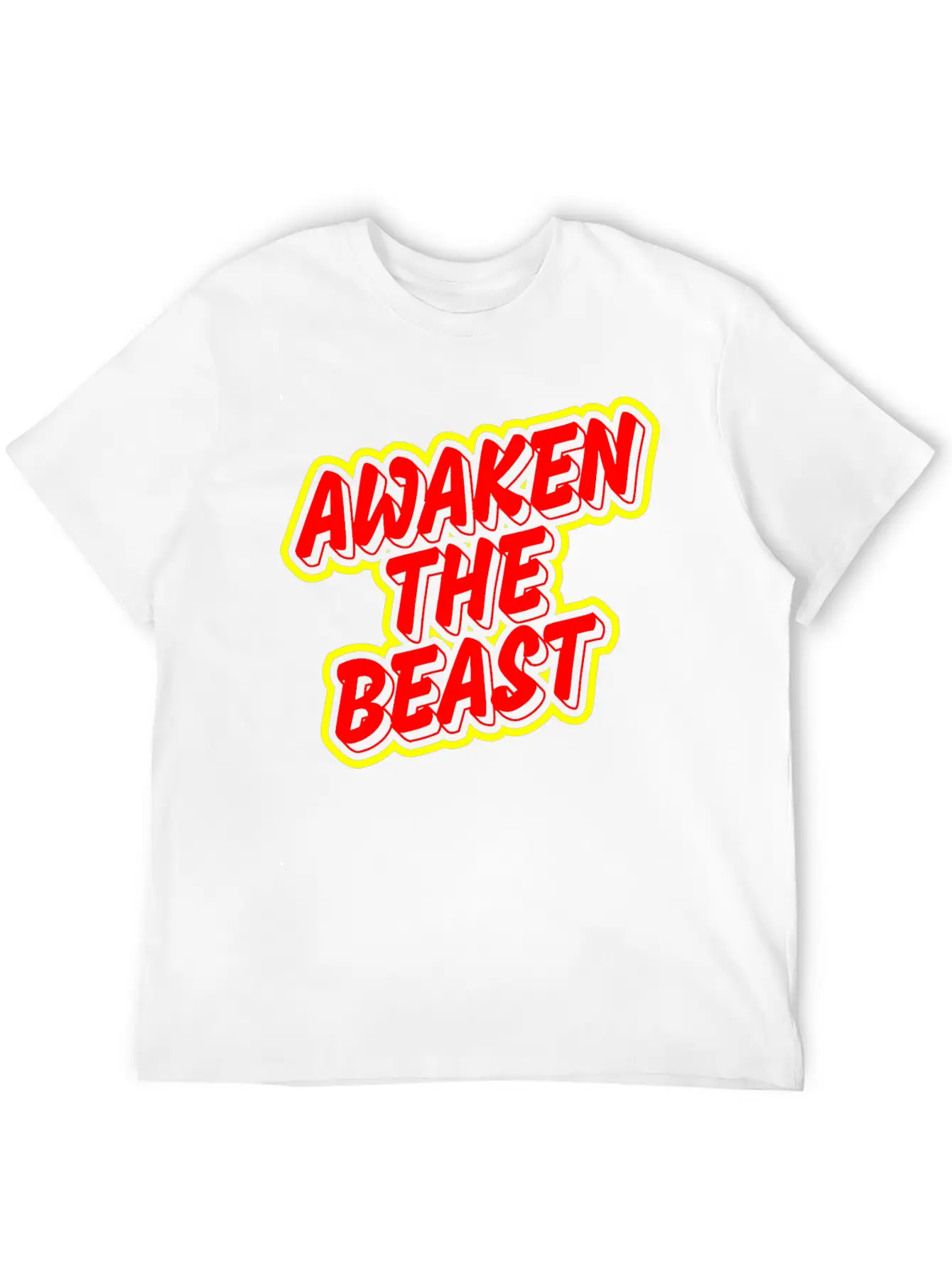 Awaken The Beast Typography Design Classic Fit Graphic Tee For Daily Comfort – Unisex Cotton Shirt