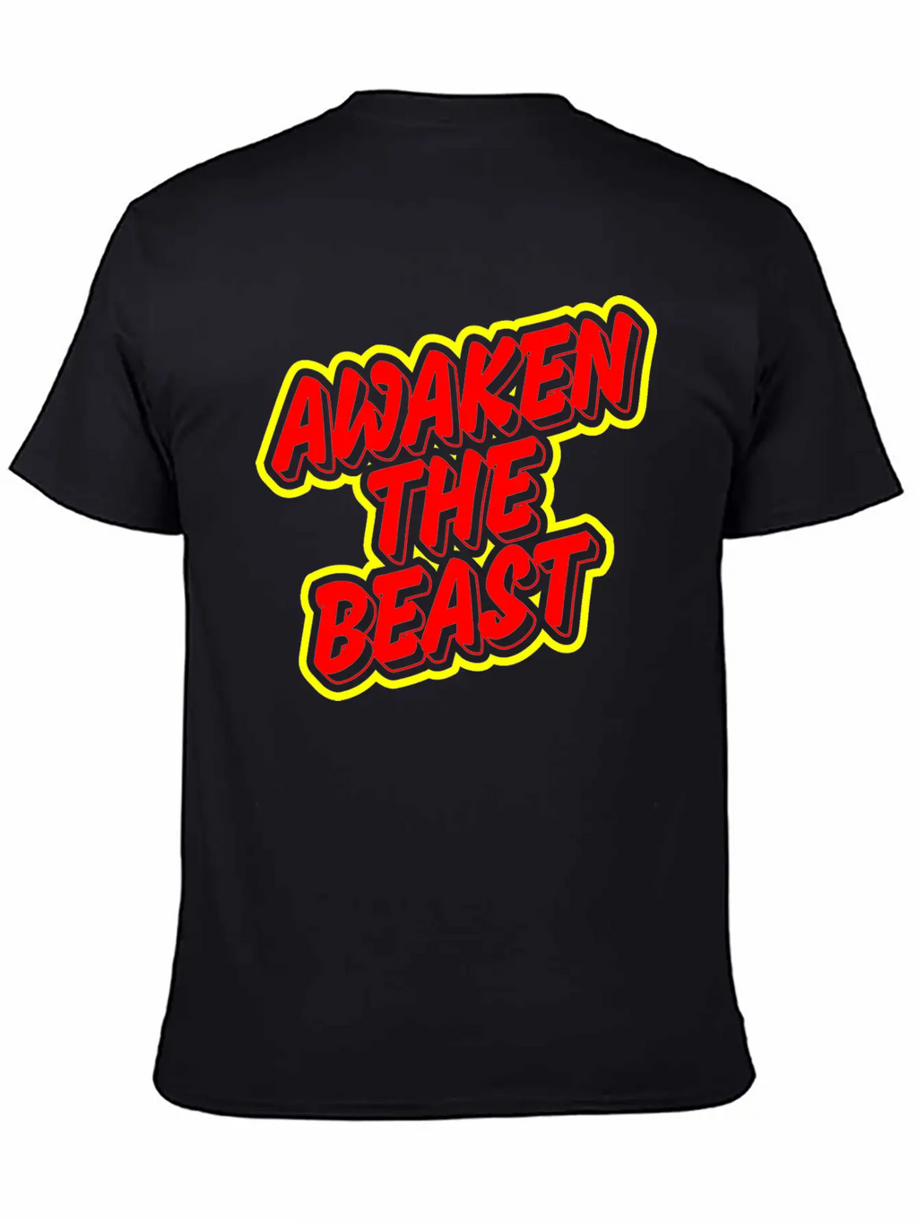 Awaken The Beast Typography Design Classic Fit Graphic Tee For Daily Comfort – Unisex Cotton Shirt