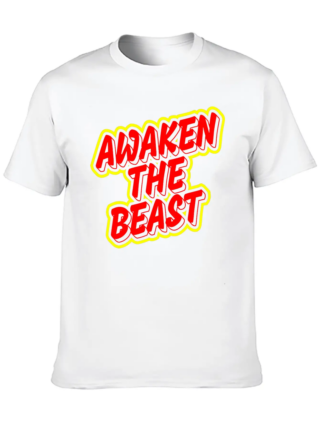 Awaken The Beast Typography Design Classic Fit Graphic Tee For Daily Comfort – Unisex Cotton Shirt