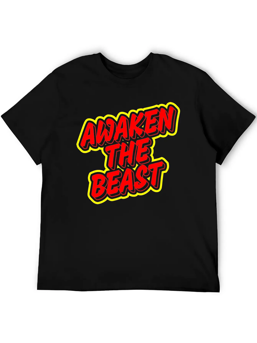 Awaken The Beast Typography Design Classic Fit Graphic Tee For Daily Comfort – Unisex Cotton Shirt