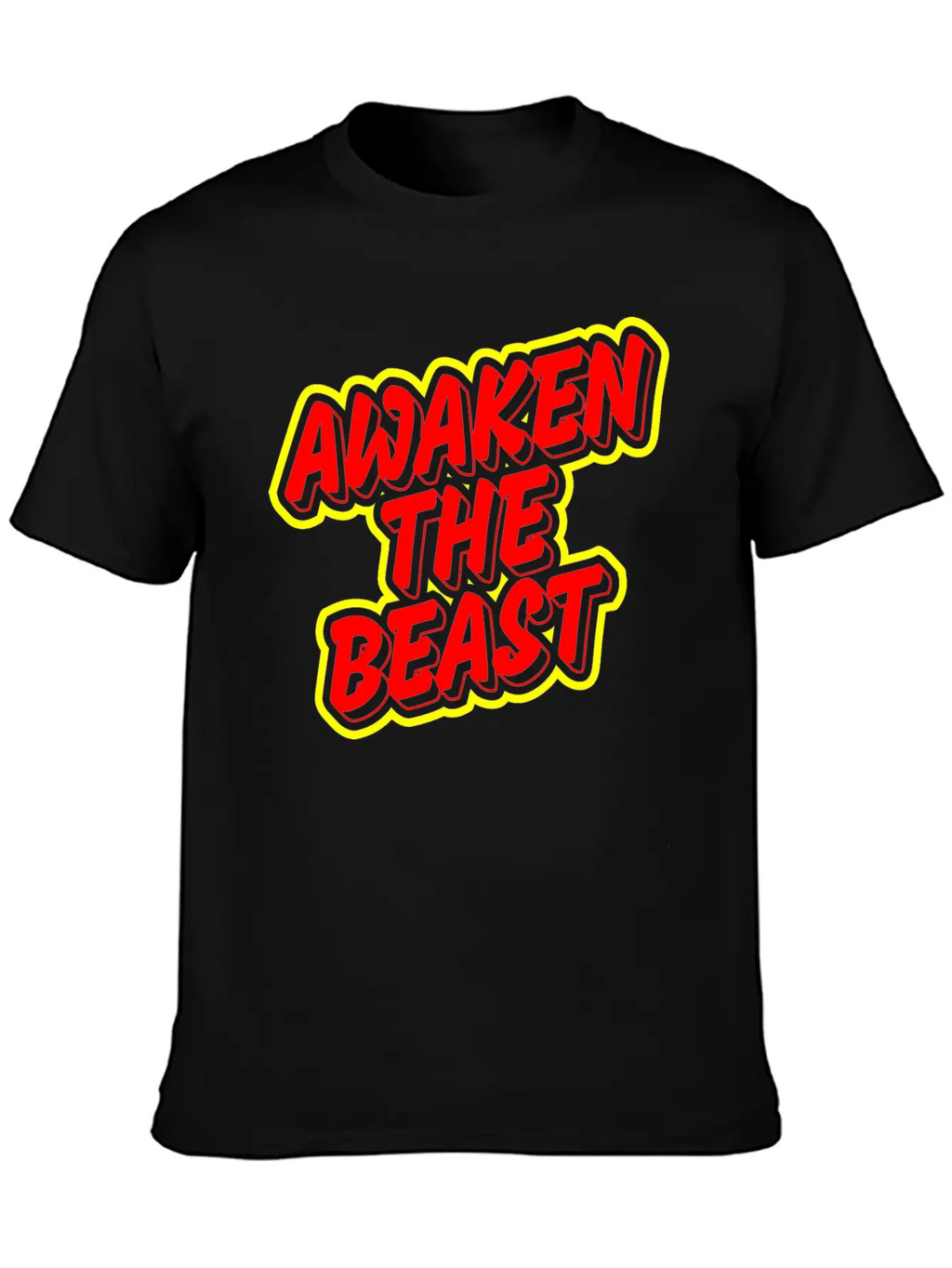 Awaken The Beast Typography Design Classic Fit Graphic Tee For Daily Comfort – Unisex Cotton Shirt