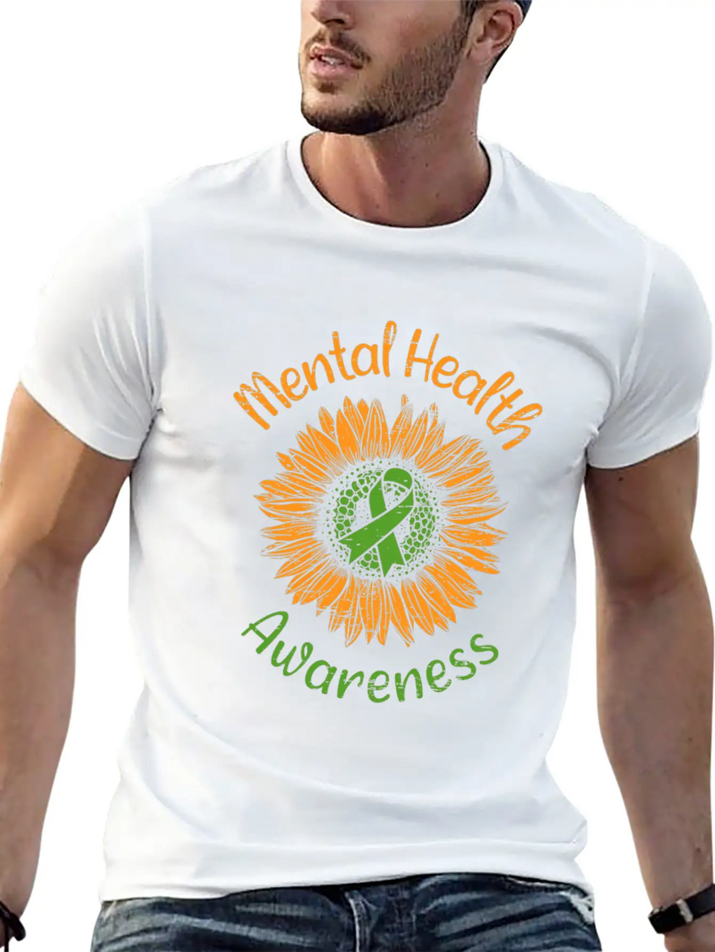 Awareness Sunflower Suicide Prevention Mental Breathable Soft Cotton T-Shirt – Timeless Casual Look