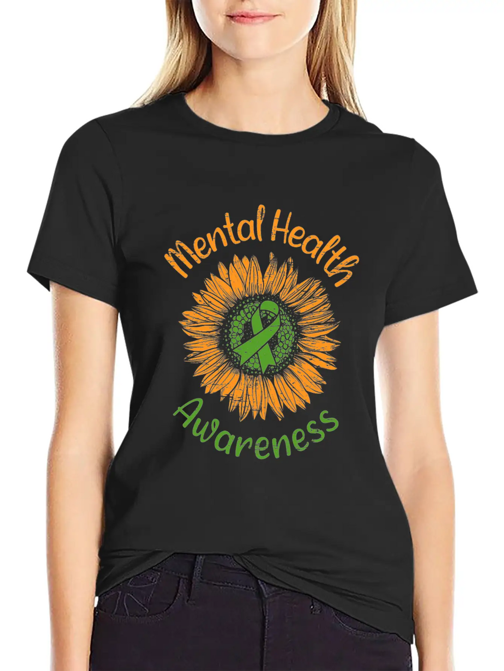 Awareness Sunflower Suicide Prevention Mental Breathable Soft Cotton T-Shirt – Timeless Casual Look