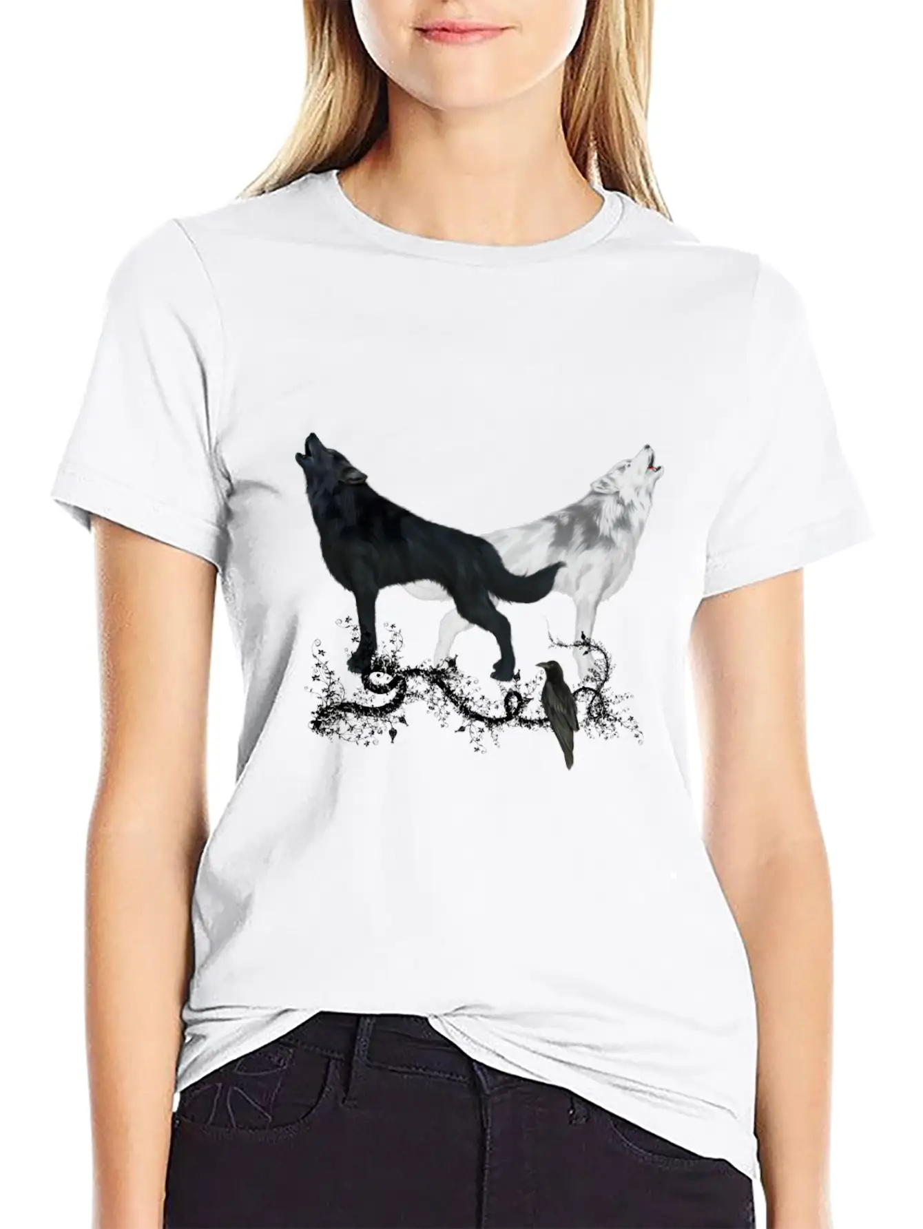 Awesome Black And White Wolf Stylish Everyday T-Shirt – Unisex Basic Cotton Tee
