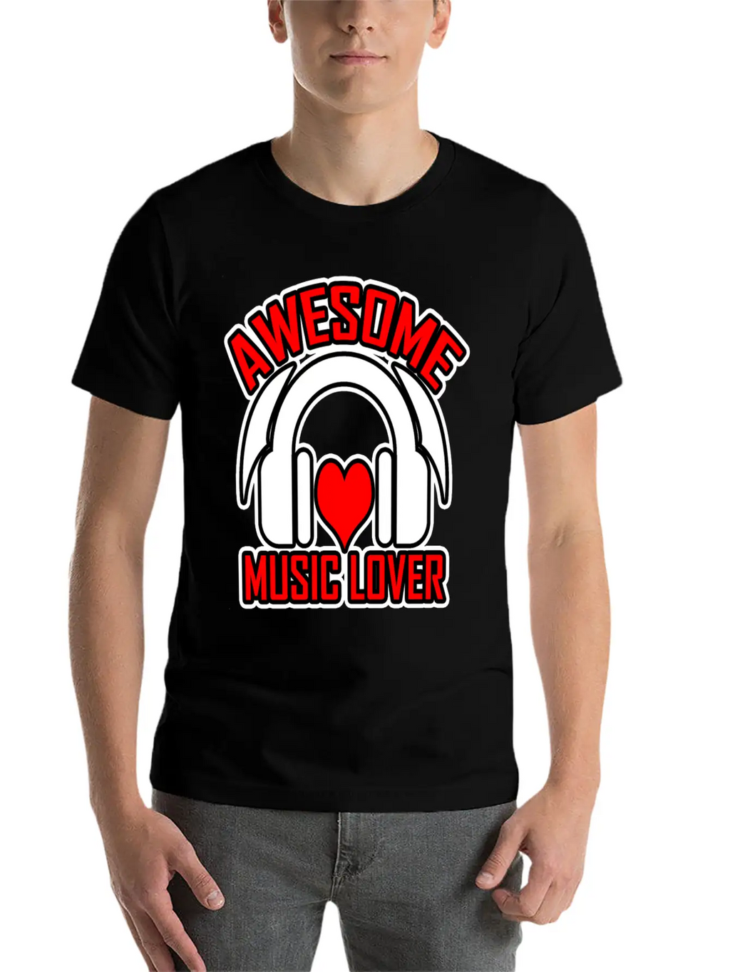 Awesome Music Lover 2 Unisex Short Sleeve Soft Cotton T-Shirt – Casual Everyday Wear