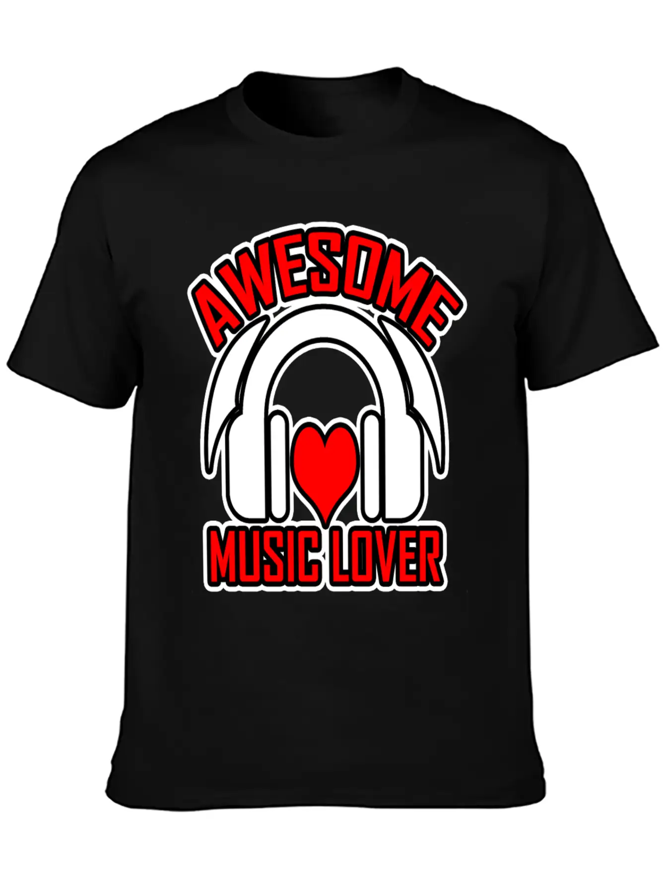 Awesome Music Lover 2 Unisex Short Sleeve Soft Cotton T-Shirt – Casual Everyday Wear