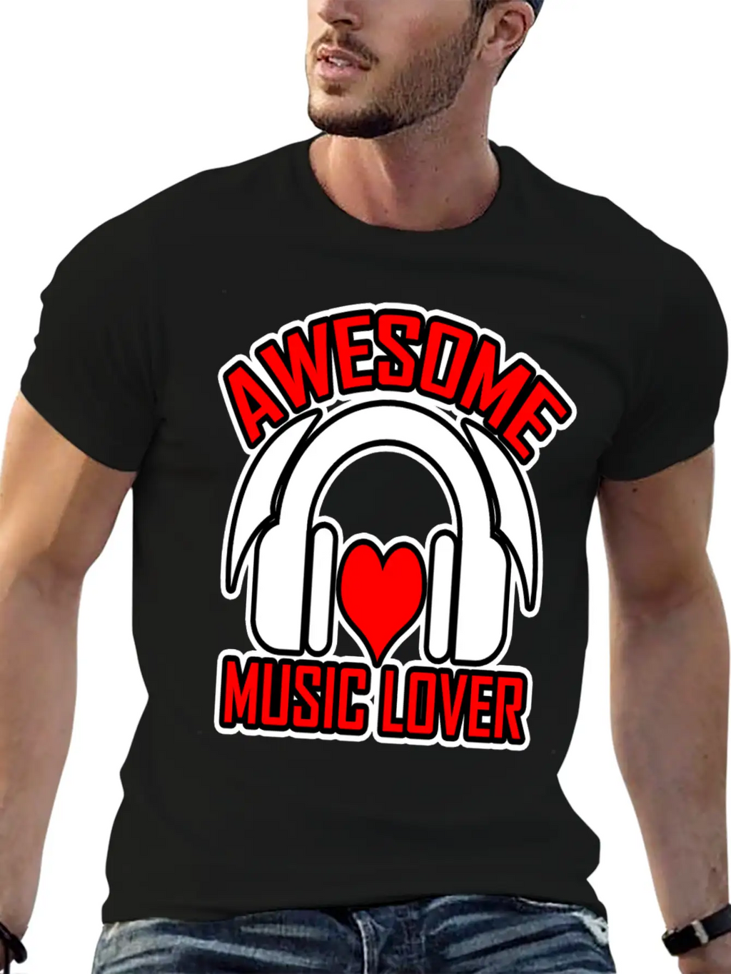 Awesome Music Lover 2 Unisex Short Sleeve Soft Cotton T-Shirt – Casual Everyday Wear