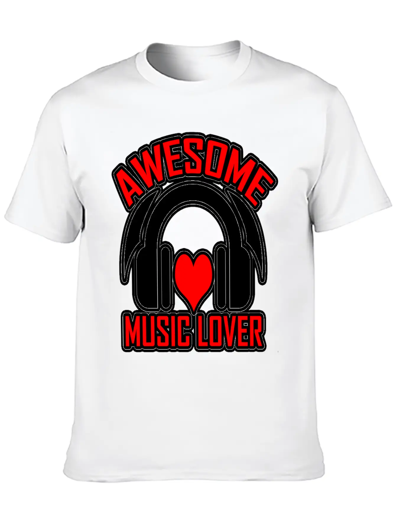 Awesome Music Lover 2 Unisex Short Sleeve Soft Cotton T-Shirt – Casual Everyday Wear
