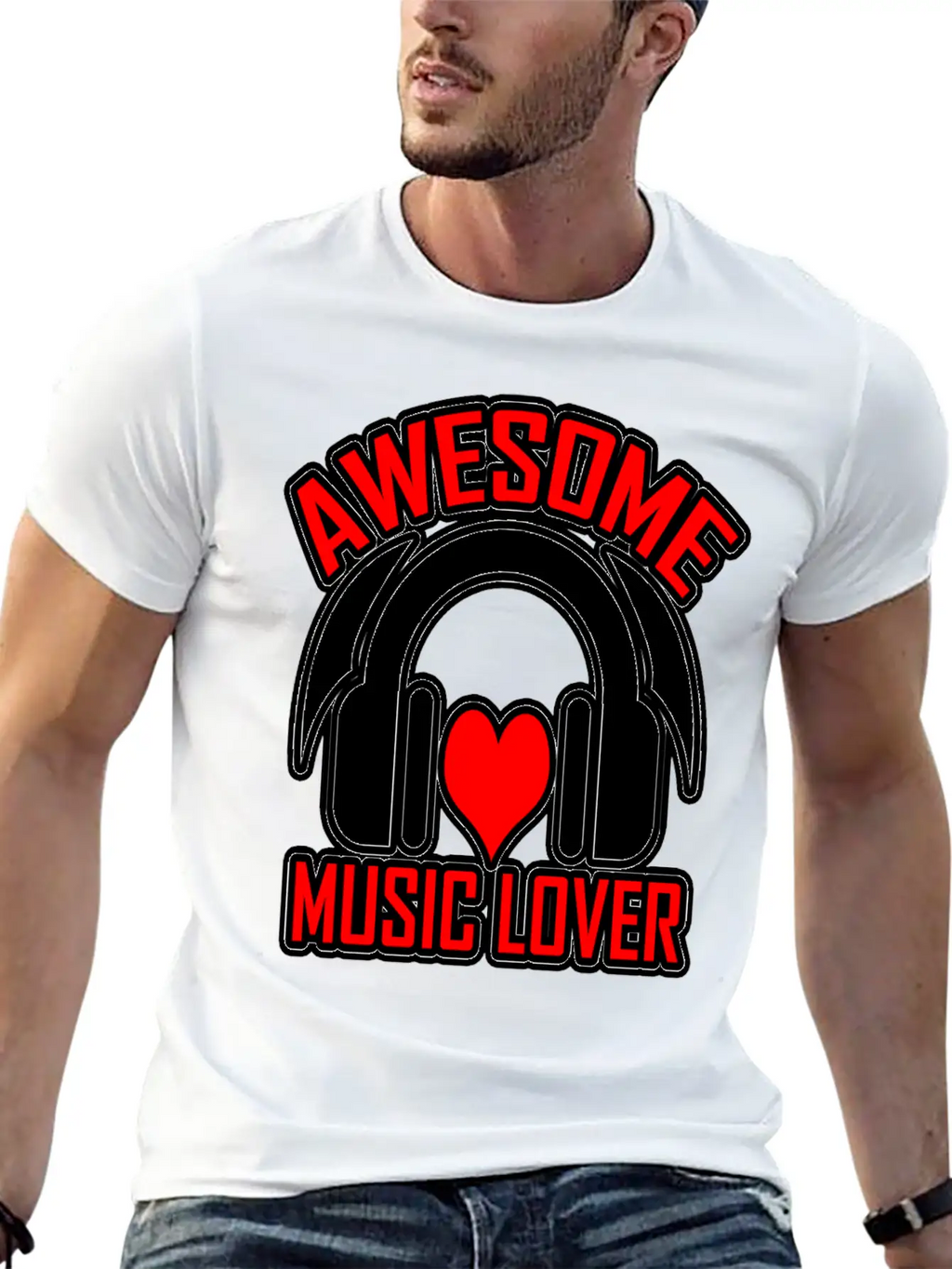 Awesome Music Lover 2 Unisex Short Sleeve Soft Cotton T-Shirt – Casual Everyday Wear