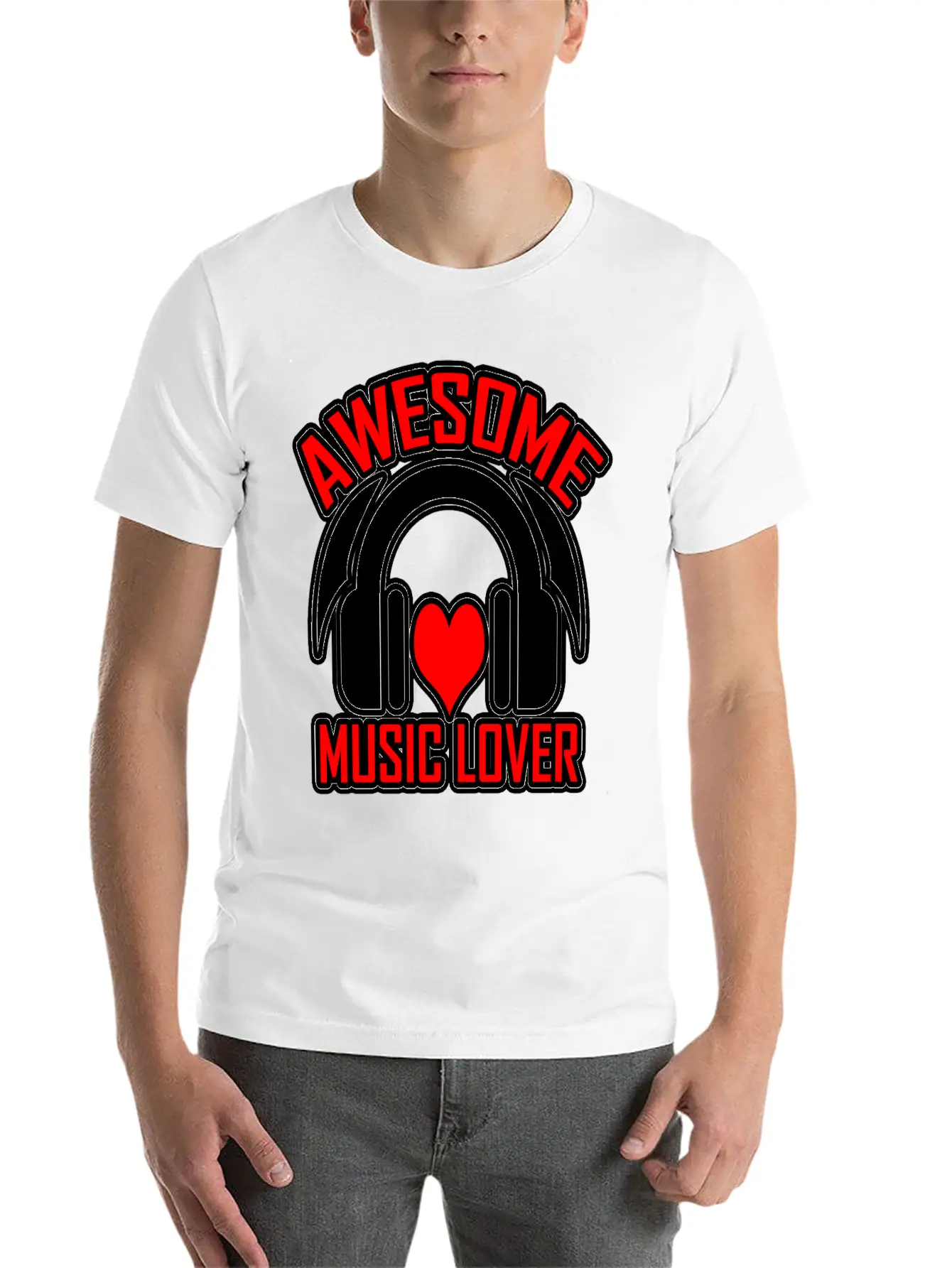 Awesome Music Lover 2 Unisex Short Sleeve Soft Cotton T-Shirt – Casual Everyday Wear
