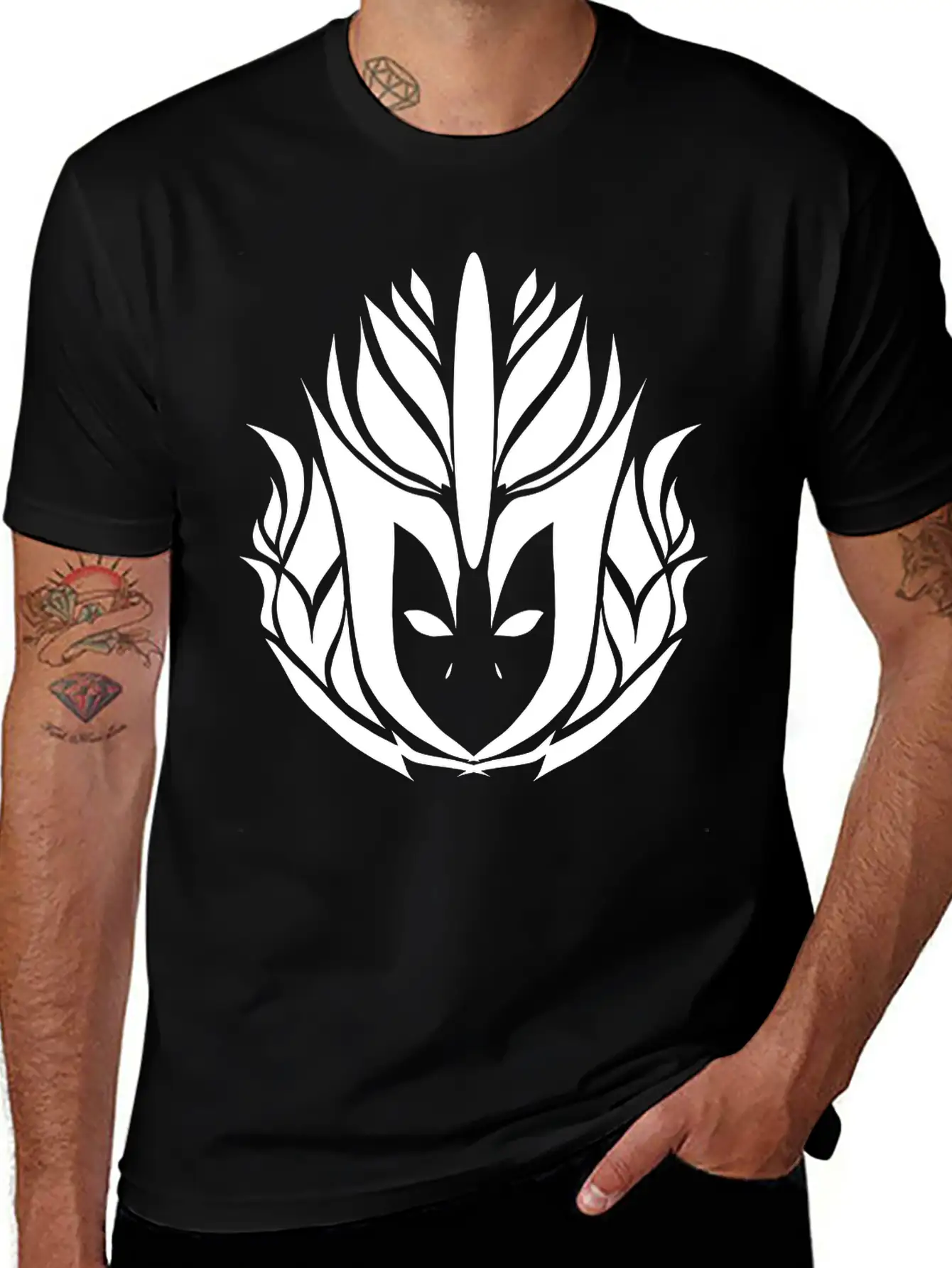 Awesome Tribal Tattoo Design Flower Head Unisex Casual T-Shirt – Clean Design For Daily Comfort