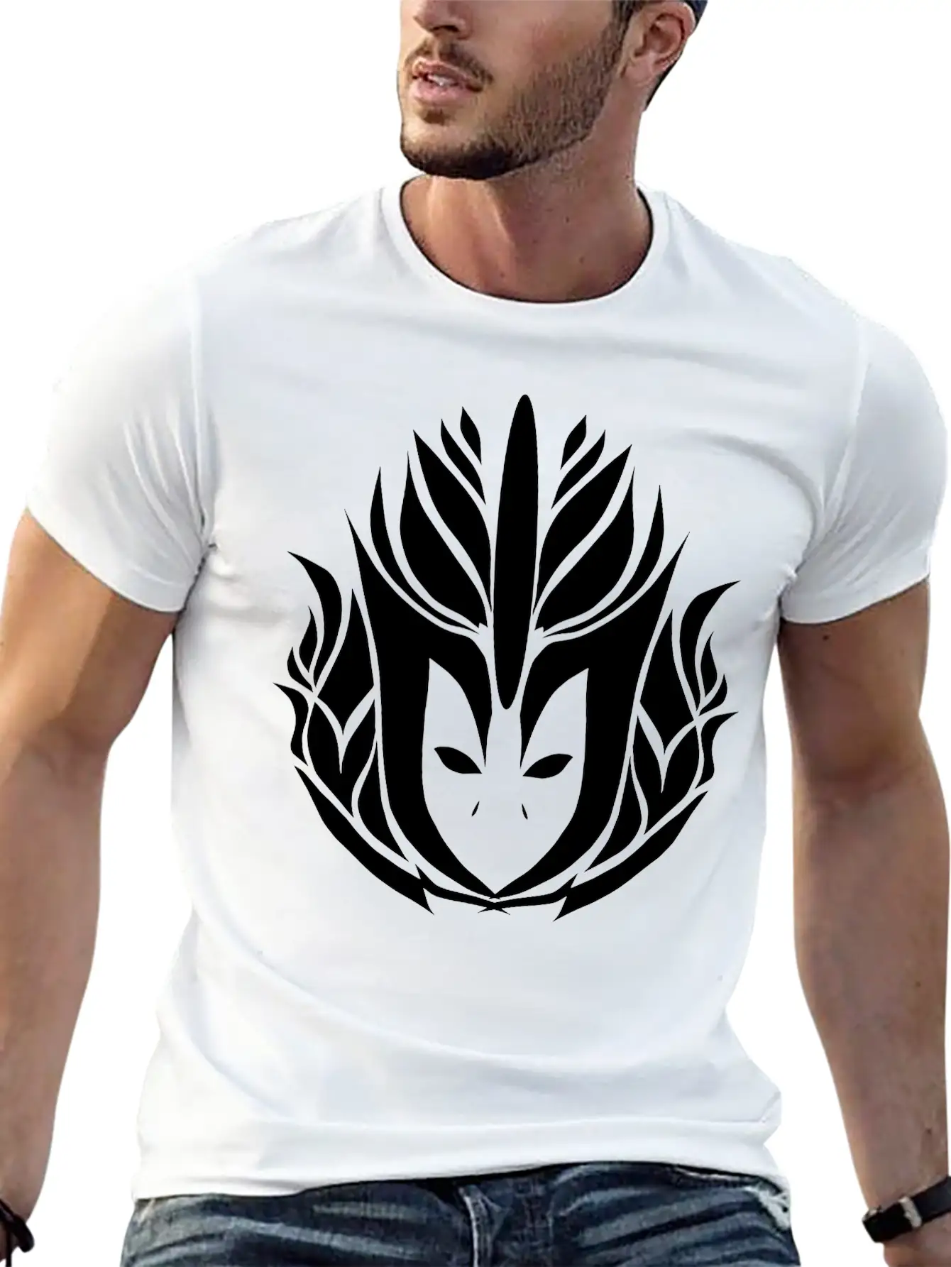 Awesome Tribal Tattoo Design Flower Head Unisex Casual T-Shirt – Clean Design For Daily Comfort