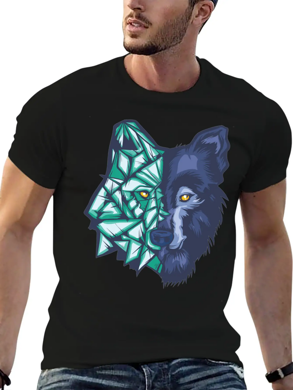 Awesome Wolf Outdoors Gift Geometric WolvesGift Te Breathable Soft Cotton T-Shirt – Timeless Casual Look