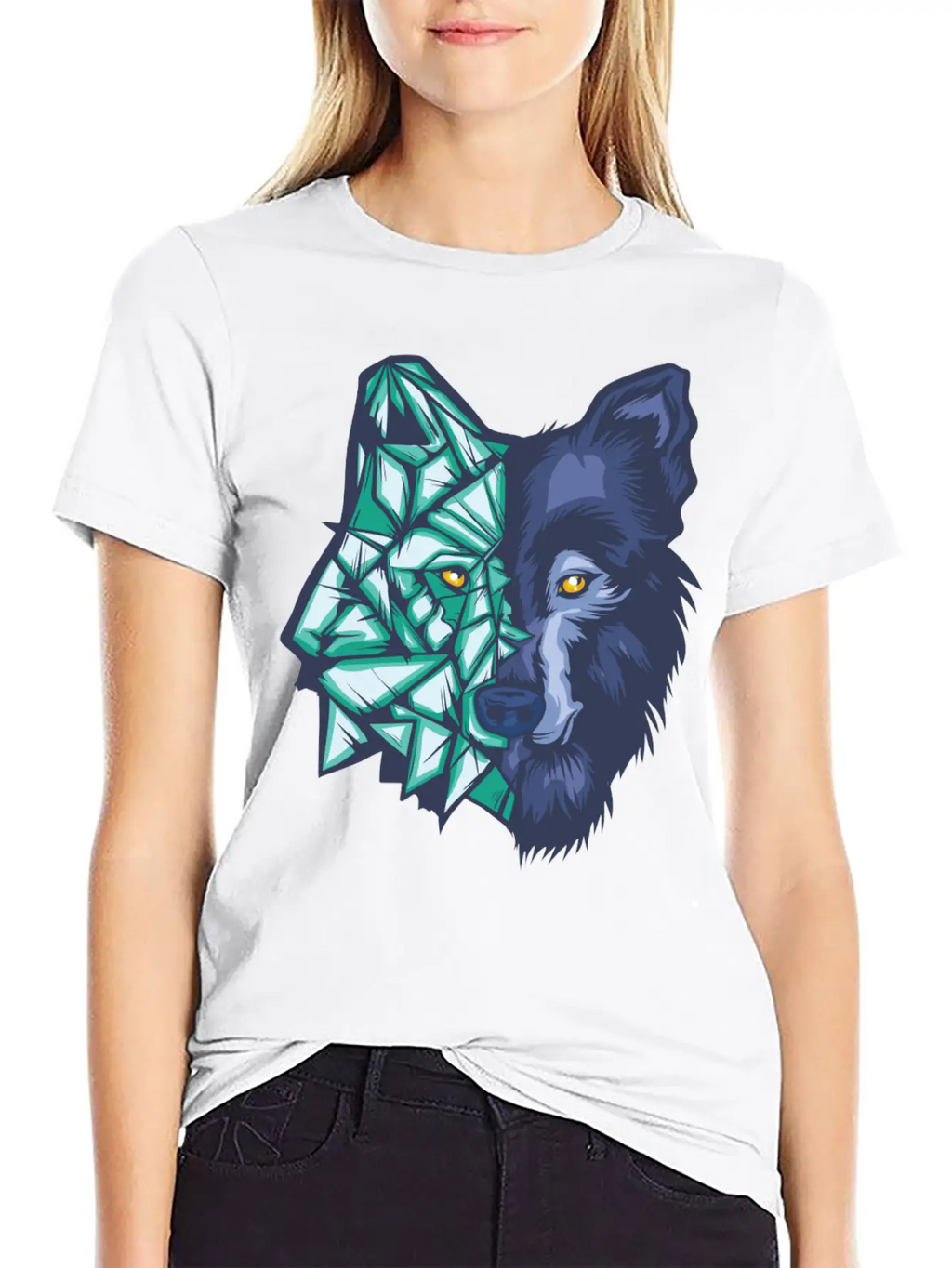 Awesome Wolf Outdoors Gift Geometric WolvesGift Te Breathable Soft Cotton T-Shirt – Timeless Casual Look