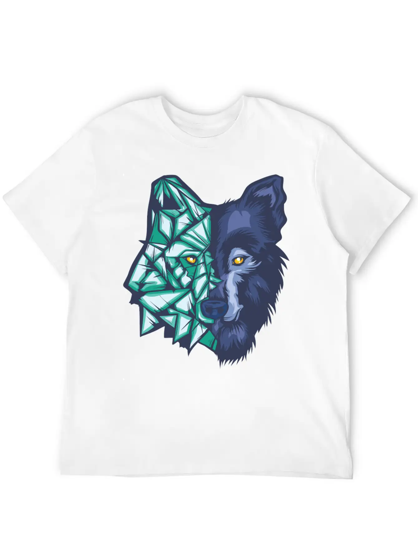 Awesome Wolf Outdoors Gift Geometric WolvesGift Te Breathable Soft Cotton T-Shirt – Timeless Casual Look