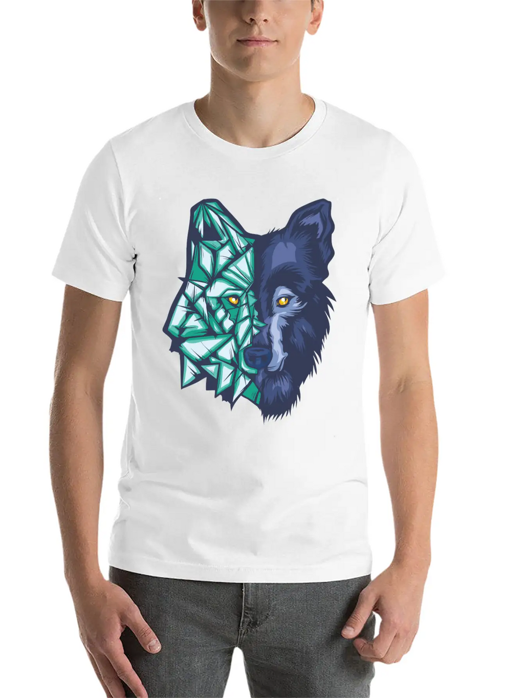 Awesome Wolf Outdoors Gift Geometric WolvesGift Te Breathable Soft Cotton T-Shirt – Timeless Casual Look