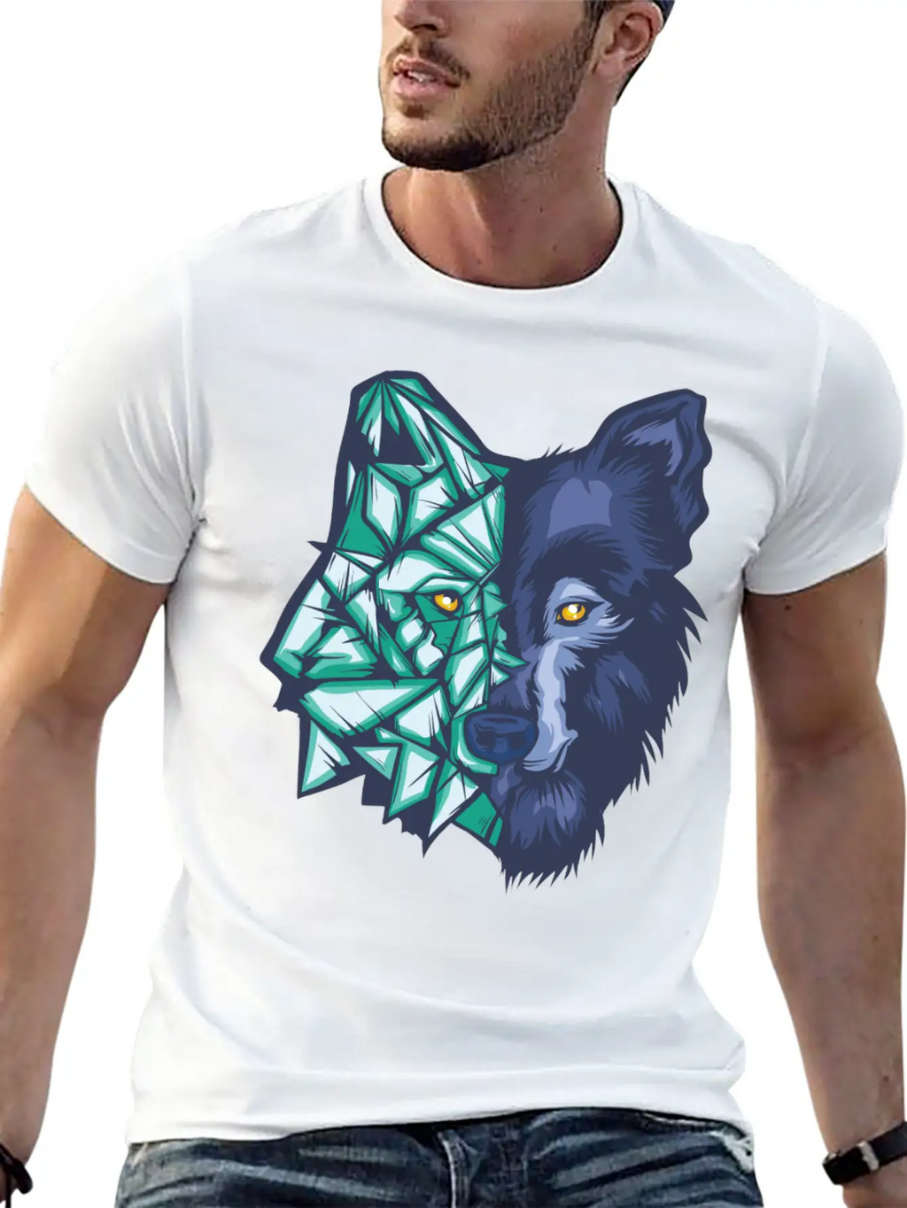 Awesome Wolf Outdoors Gift Geometric WolvesGift Te Breathable Soft Cotton T-Shirt – Timeless Casual Look