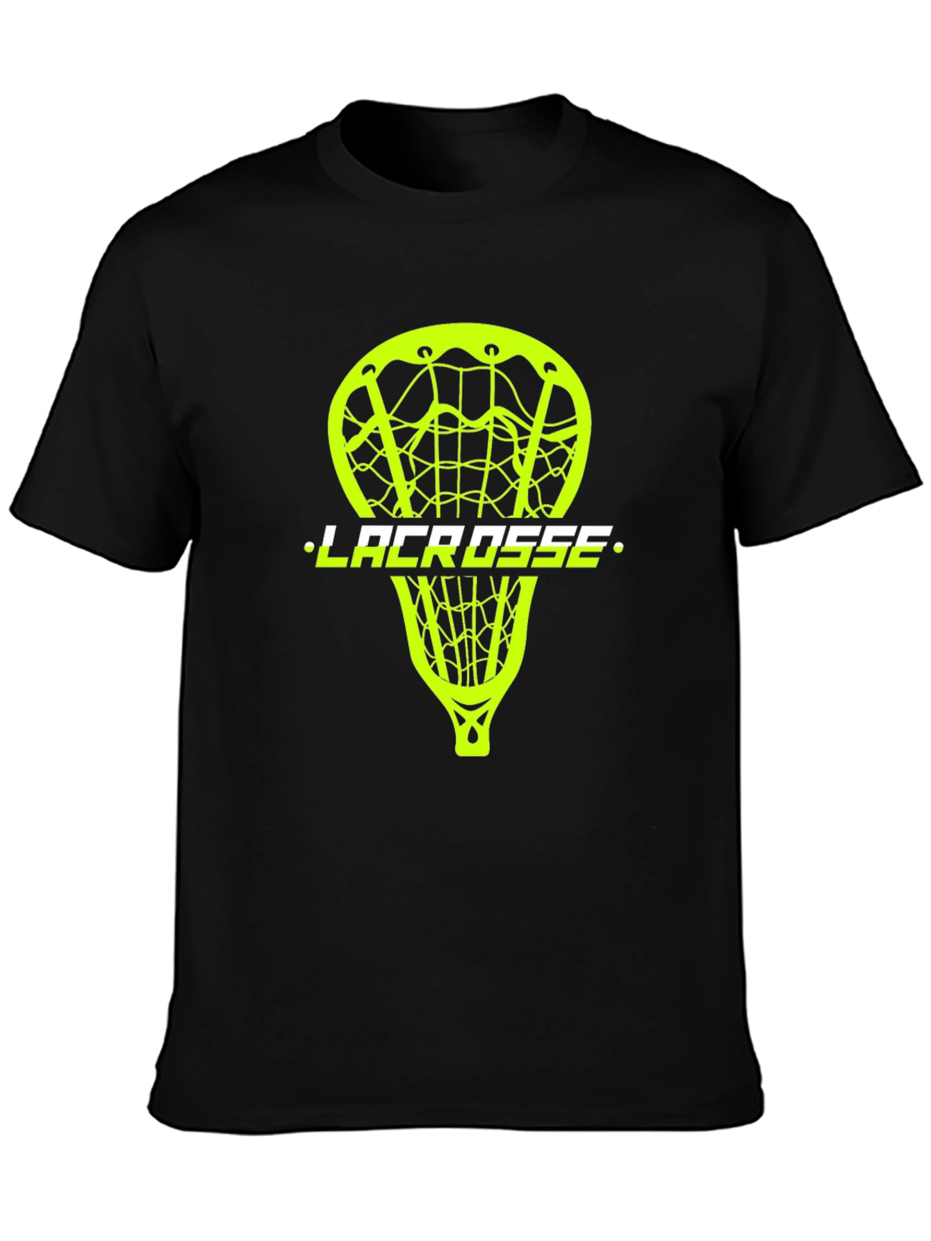 Lacrosse Stick Graphic Tee - Black Cotton T-Shirt
