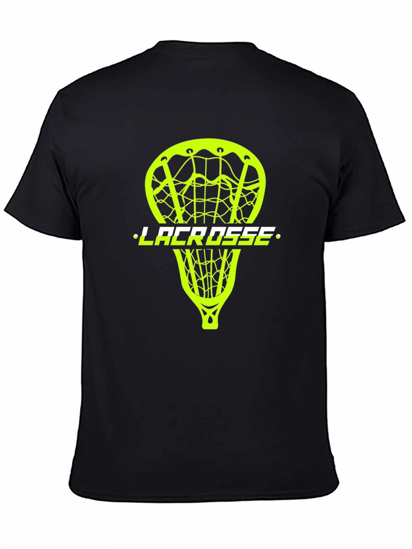 Lacrosse Stick Graphic Tee - Black Cotton T-Shirt