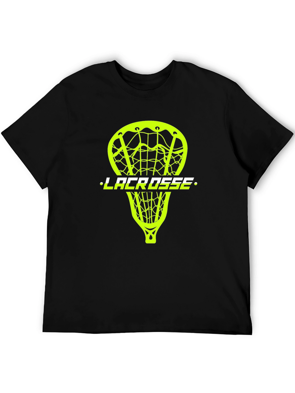 Lacrosse Stick Graphic Tee - Black Cotton T-Shirt