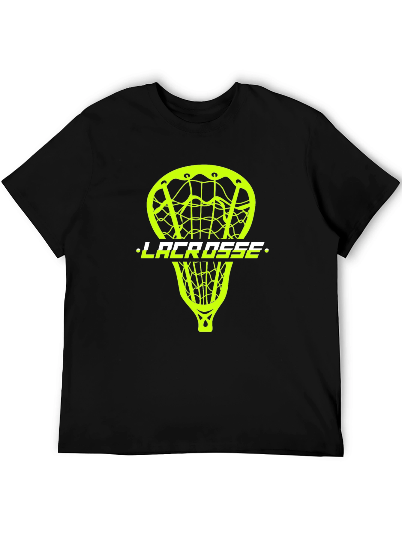 Lacrosse Stick Graphic Tee - Black Cotton T-Shirt