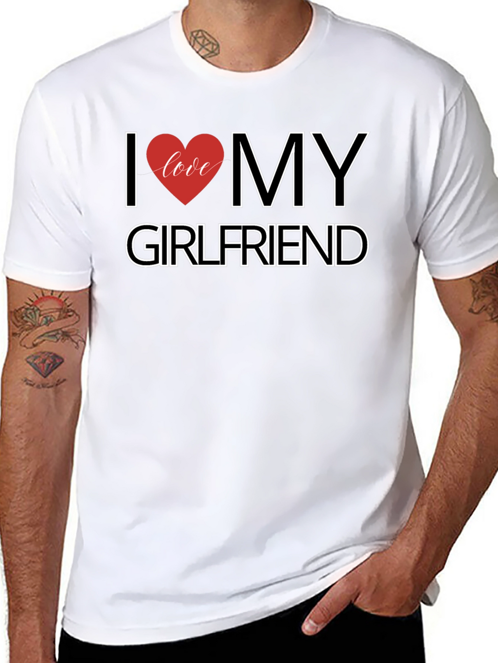 I Love My Girlfriend Black T-Shirt