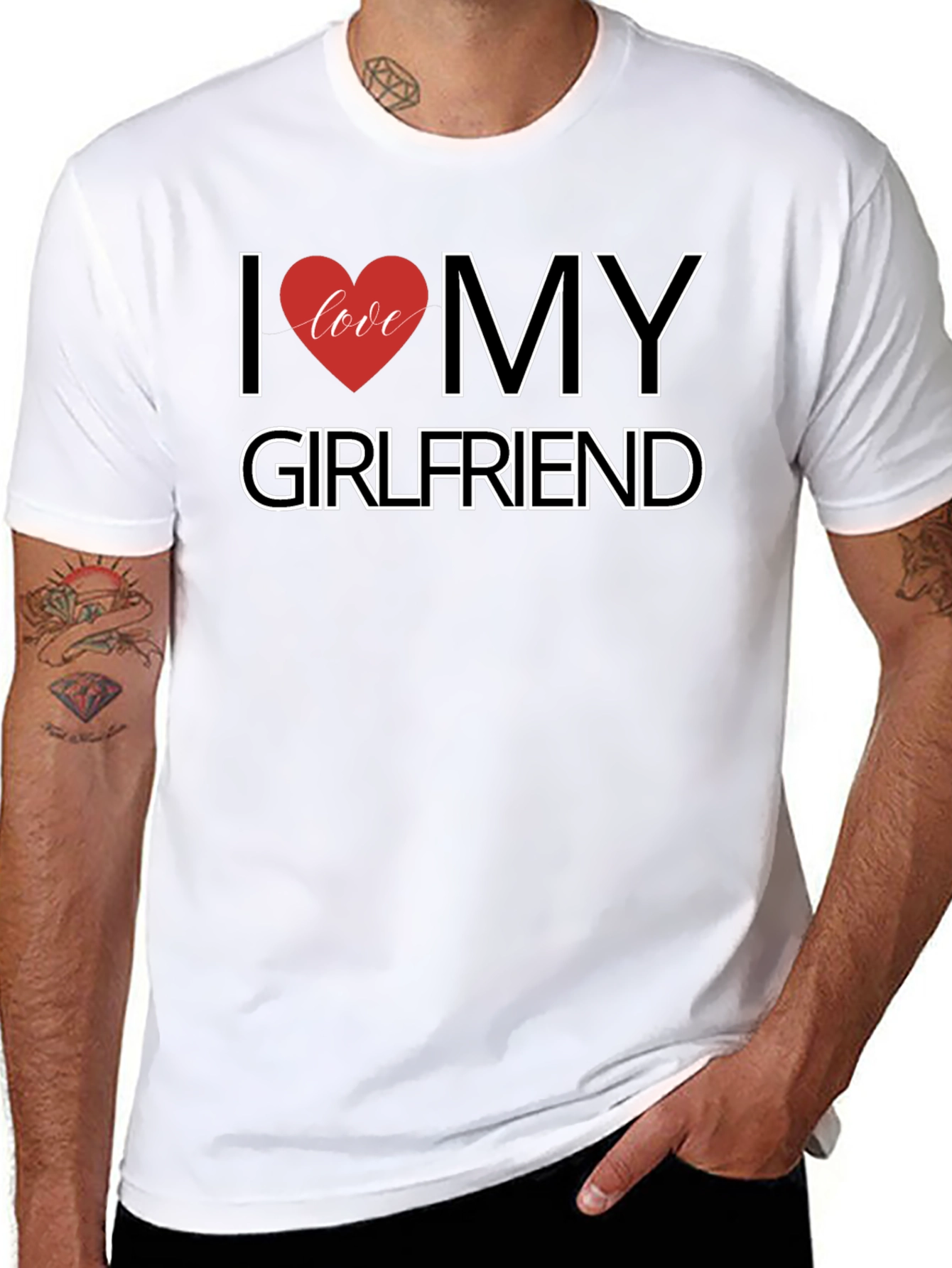 I Love My Girlfriend Black T-Shirt