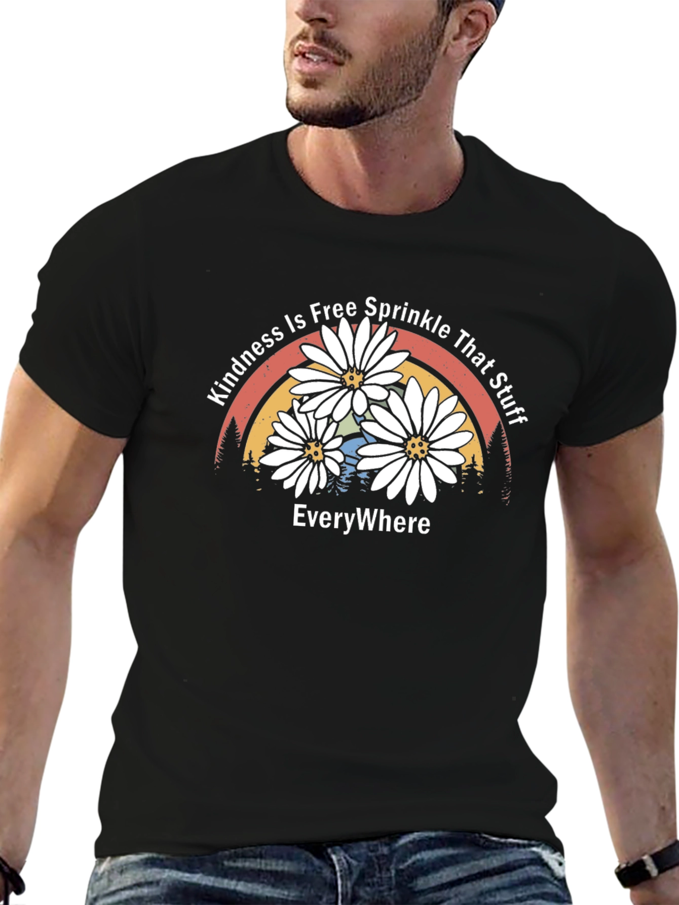 Kindness Free Sprinkle Daisy Rainbow T-Shirt