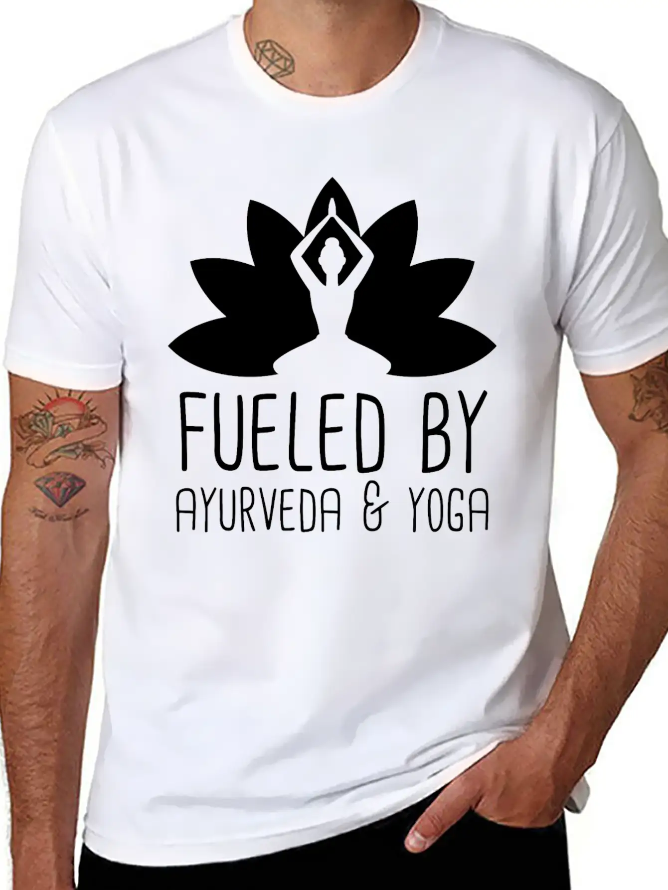 Ayurveda Massages | Yoga Meditation Om Gifts Unisex Short Sleeve Soft Cotton T-Shirt – Casual Everyday Wear