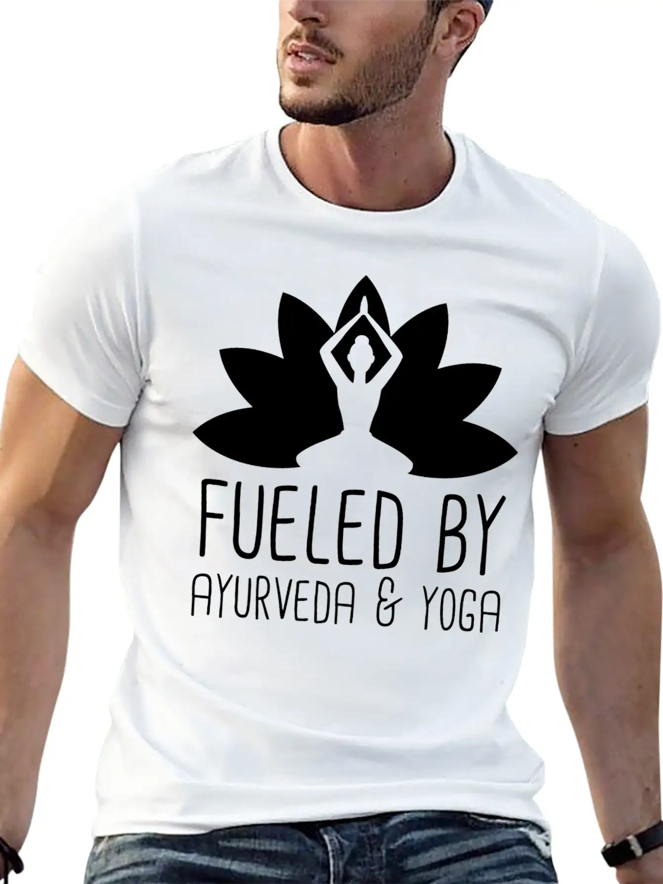 Ayurveda Massages | Yoga Meditation Om Gifts Unisex Short Sleeve Soft Cotton T-Shirt – Casual Everyday Wear