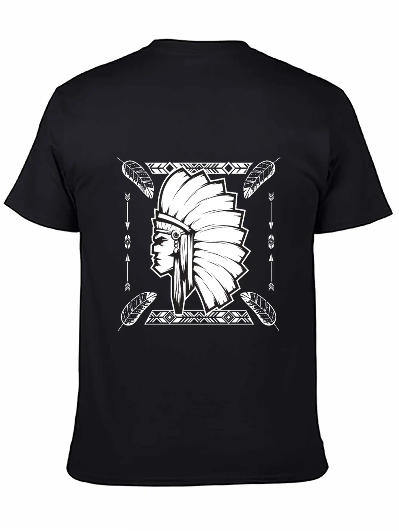 Aztec Old Man Warrior Maya Inca Native Unisex Short Sleeve Soft Cotton T-Shirt – Casual Everyday Wear