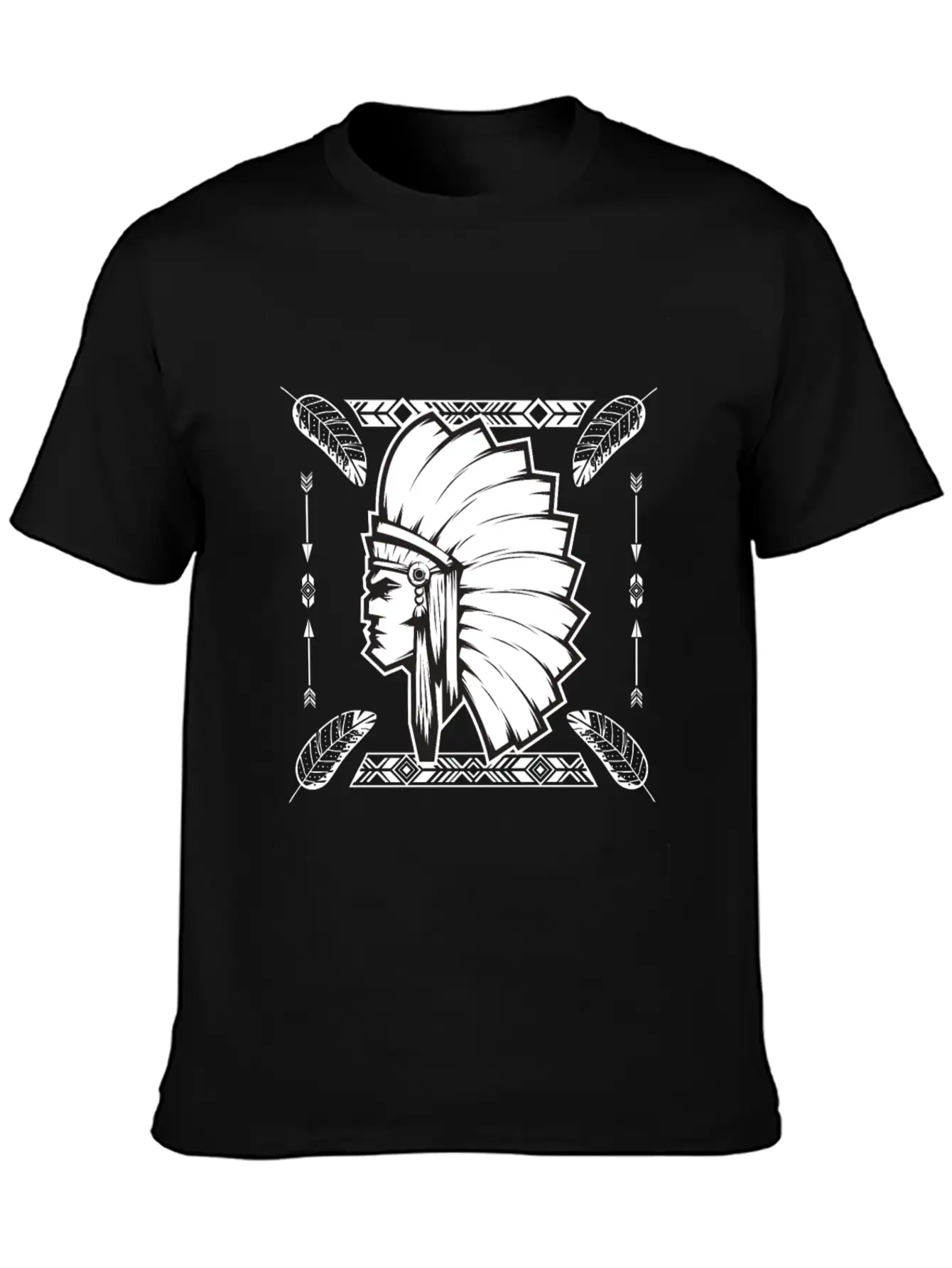 Aztec Old Man Warrior Maya Inca Native Unisex Short Sleeve Soft Cotton T-Shirt – Casual Everyday Wear