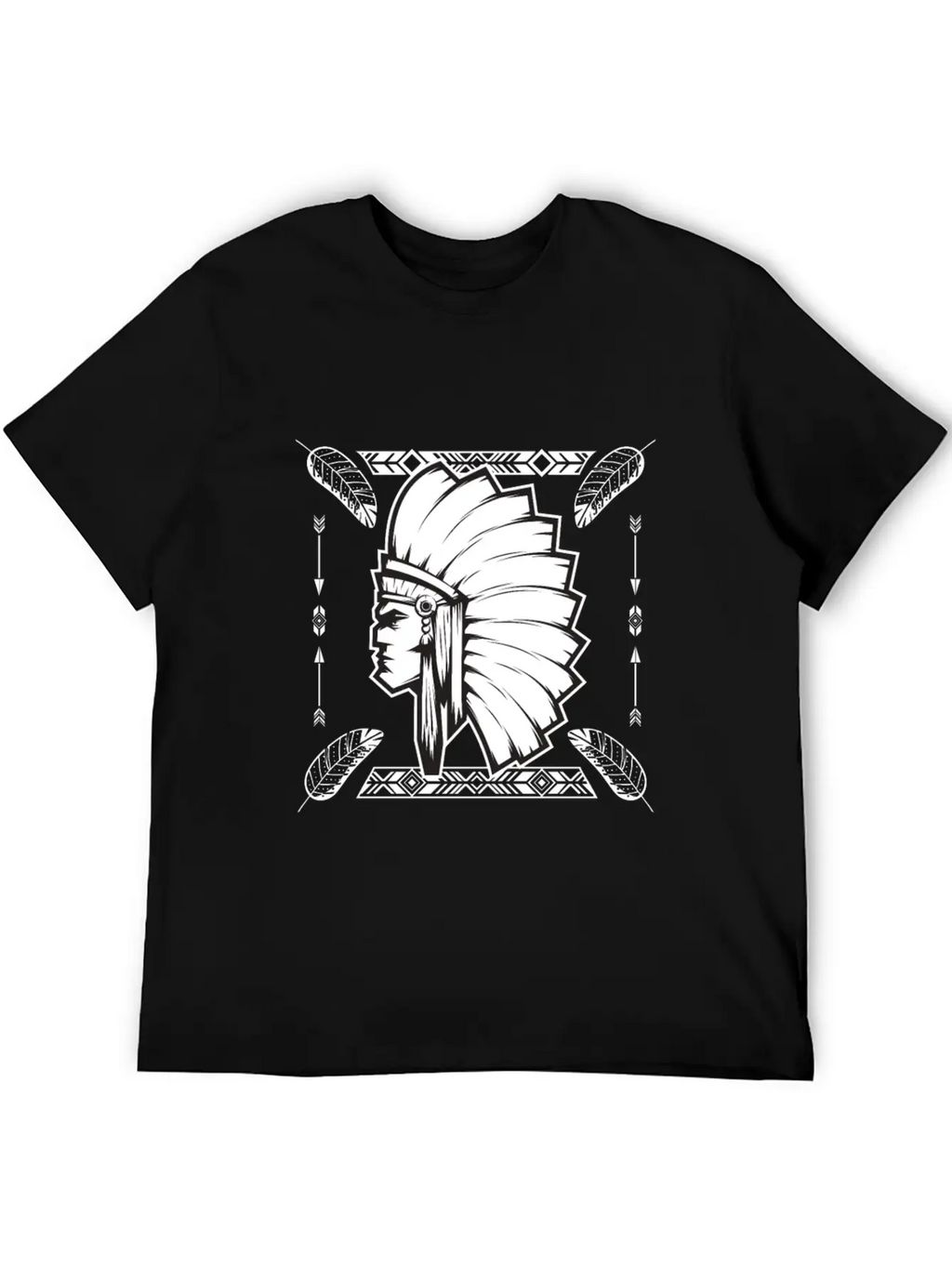 Aztec Old Man Warrior Maya Inca Native Unisex Short Sleeve Soft Cotton T-Shirt – Casual Everyday Wear