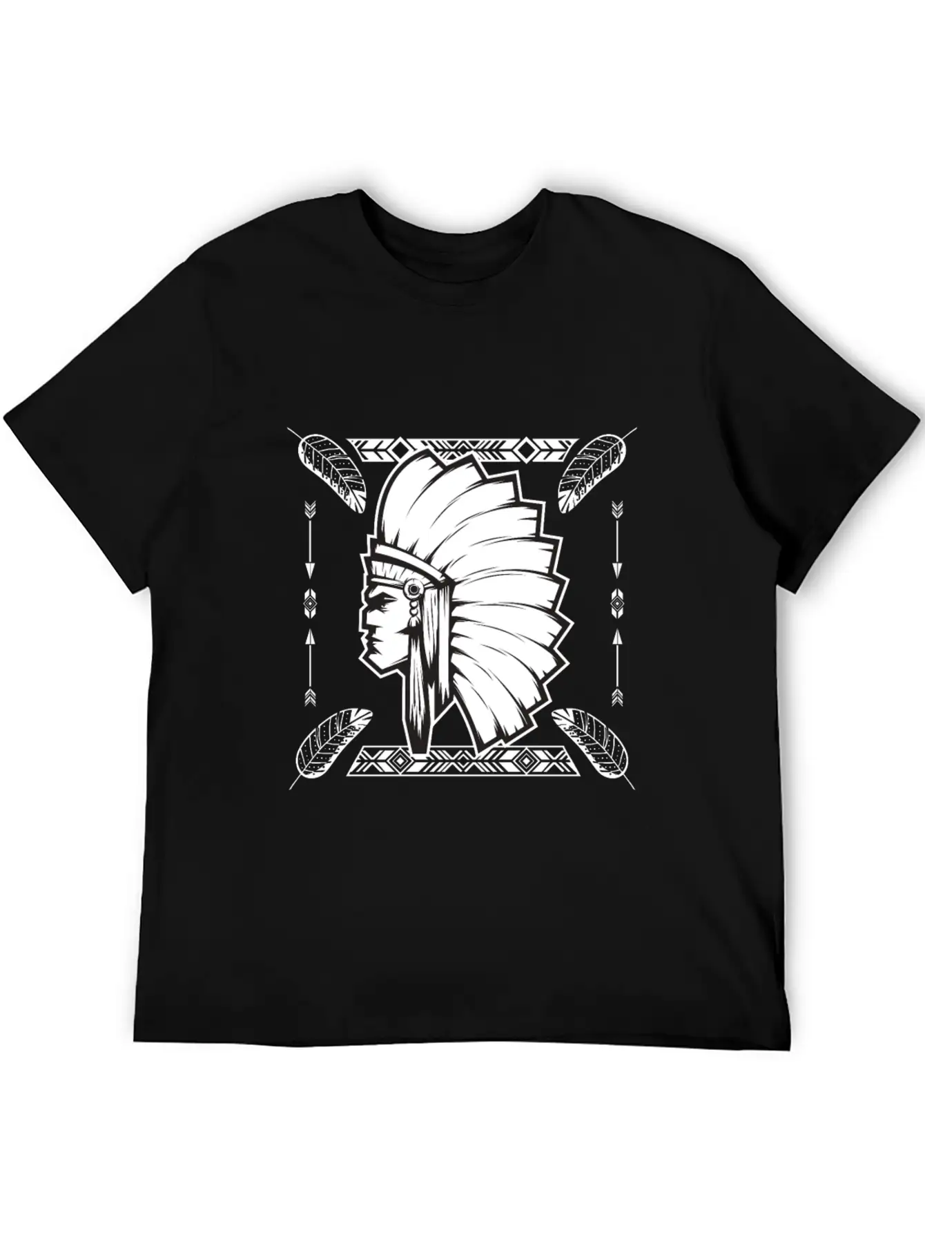 Aztec Old Man Warrior Maya Inca Native Unisex Short Sleeve Soft Cotton T-Shirt – Casual Everyday Wear