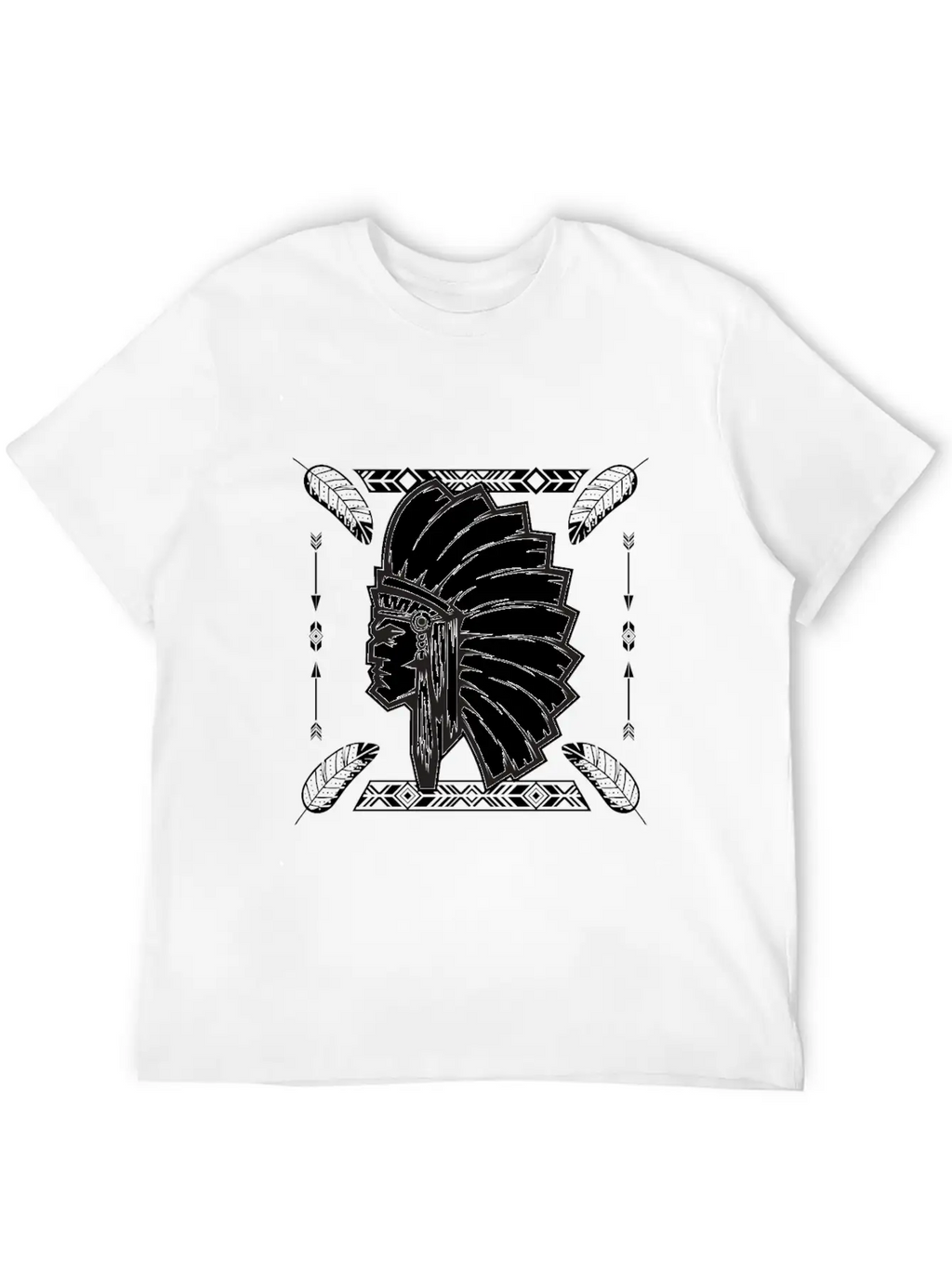 Aztec Old Man Warrior Maya Inca Native Unisex Short Sleeve Soft Cotton T-Shirt – Casual Everyday Wear