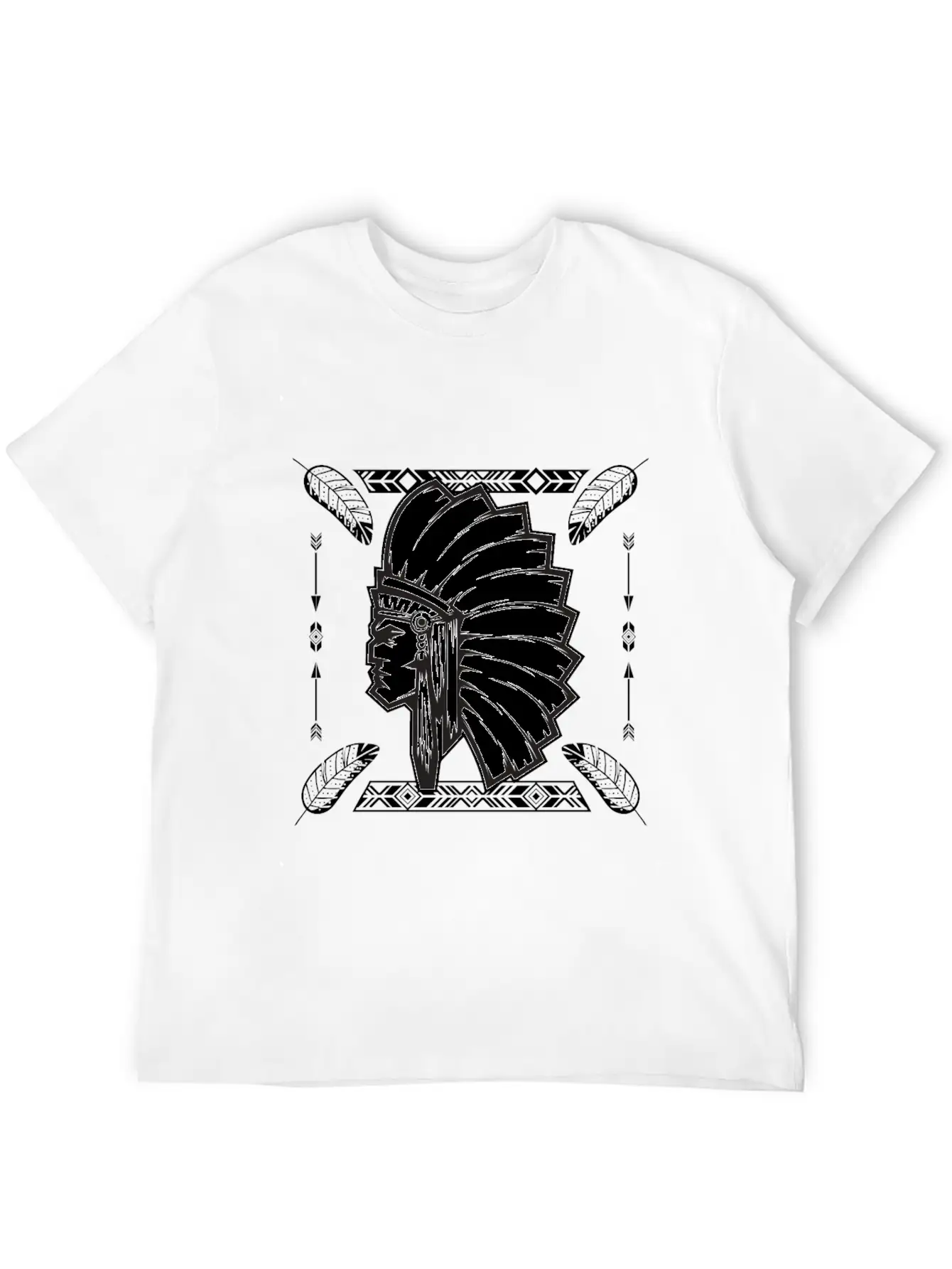 Aztec Old Man Warrior Maya Inca Native Unisex Short Sleeve Soft Cotton T-Shirt – Casual Everyday Wear