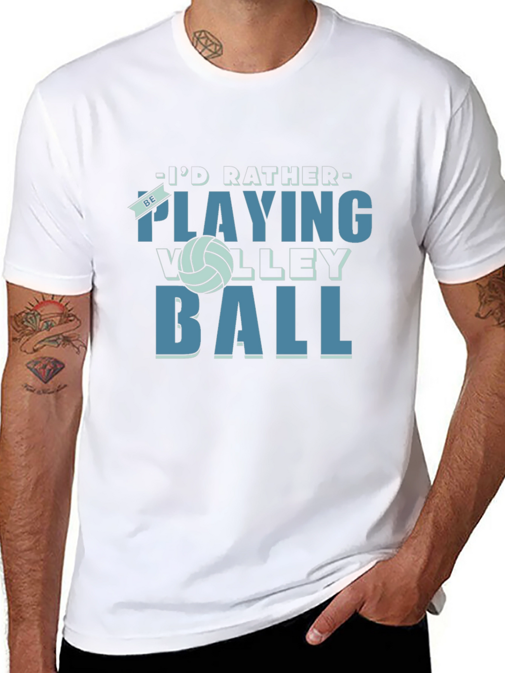 Volleyball Fan T-Shirt - Id Rather Be Playing Volleyball!