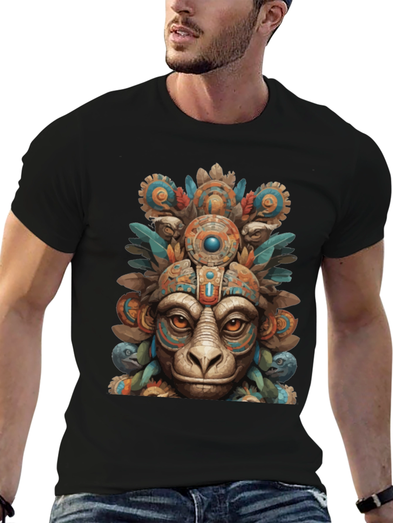 Aztec Monkey T-Shirt - Tribal Art