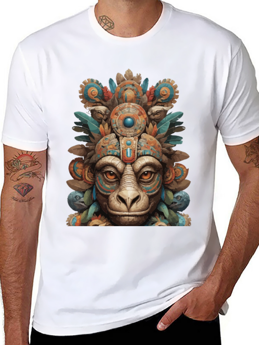 Aztec Monkey T-Shirt - Tribal Art
