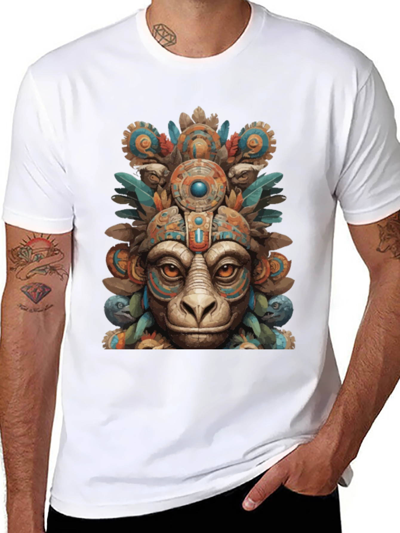Aztec Monkey T-Shirt - Tribal Art