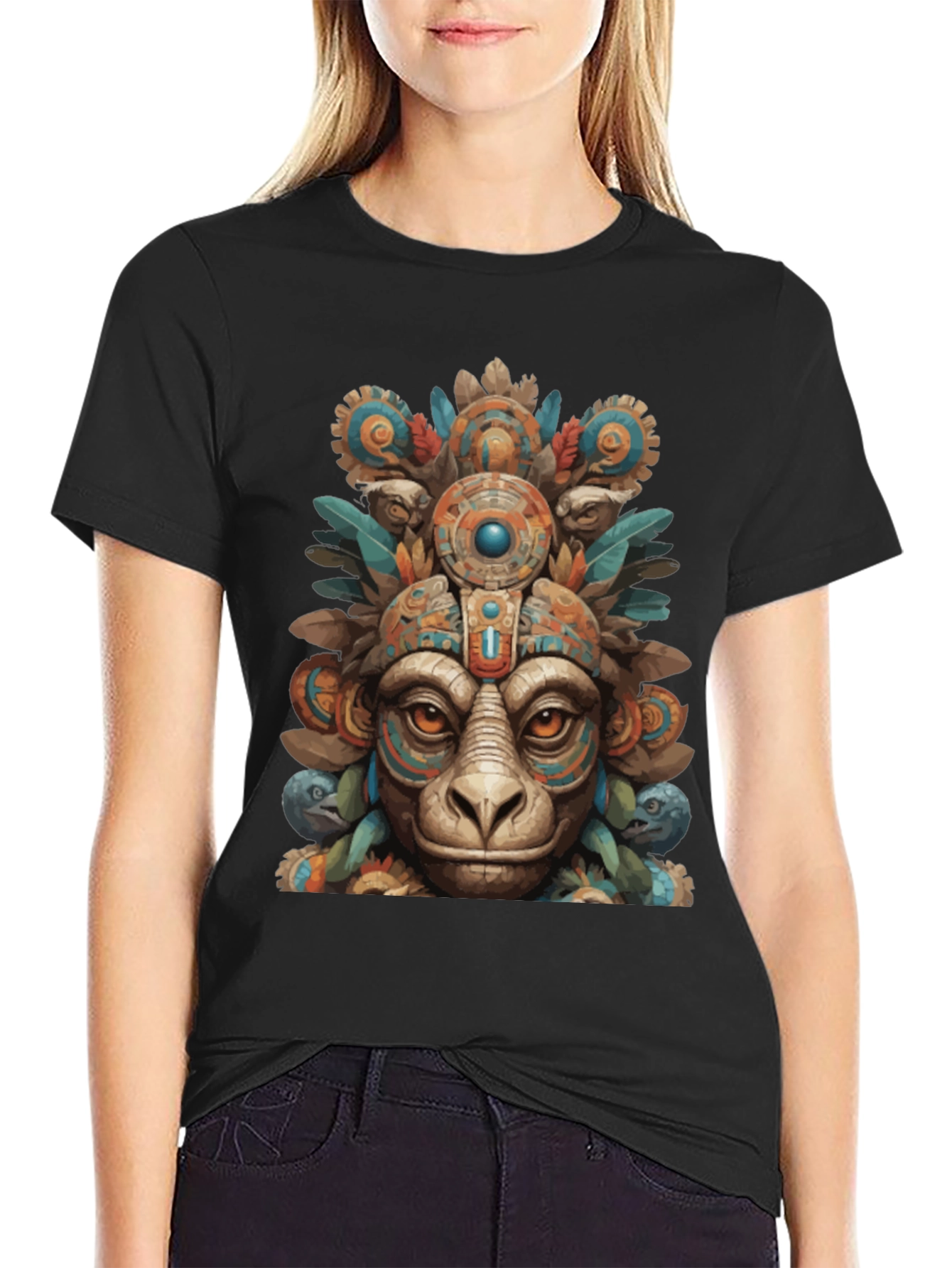 Aztec Monkey T-Shirt - Tribal Art