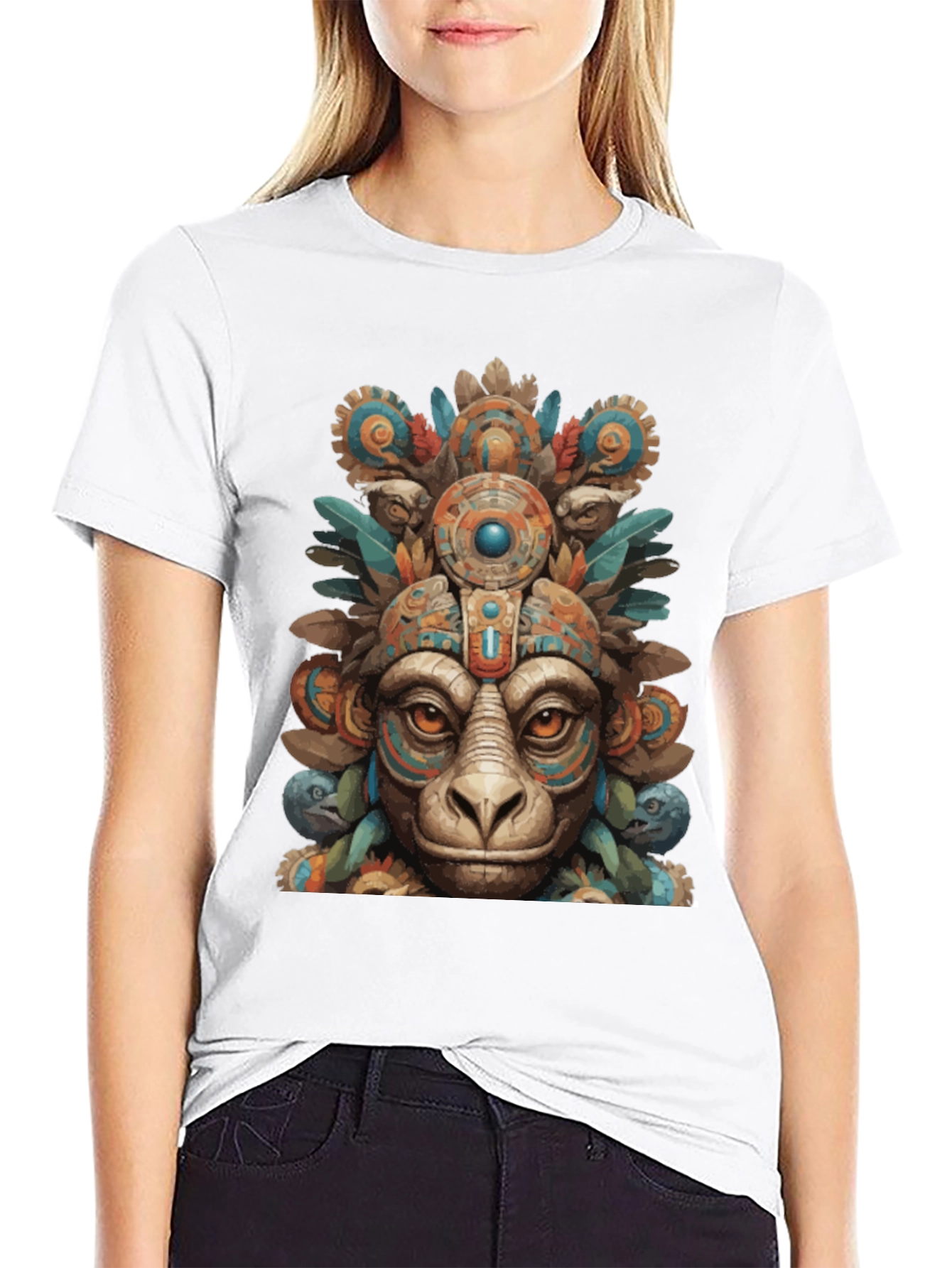 Aztec Monkey T-Shirt - Tribal Art