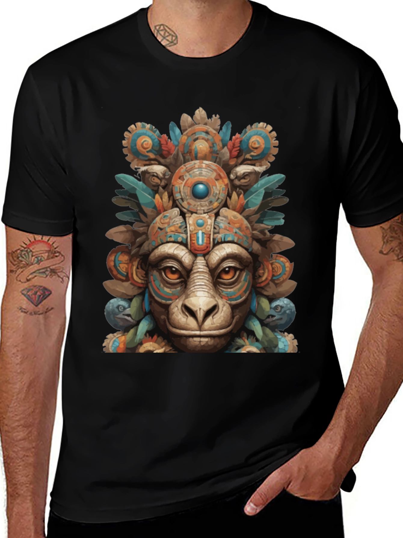 Aztec Monkey T-Shirt - Tribal Art