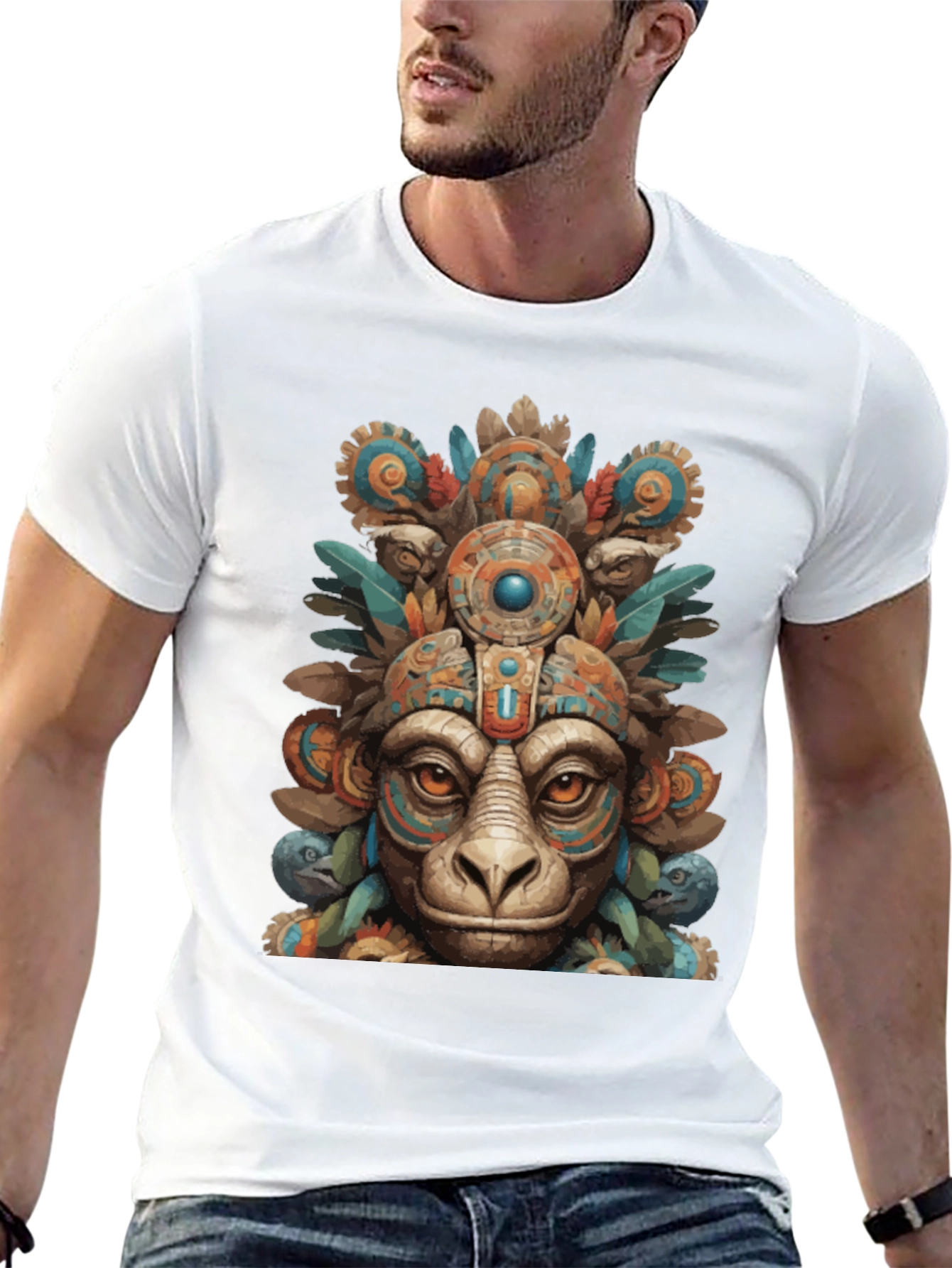 Aztec Monkey T-Shirt - Tribal Art