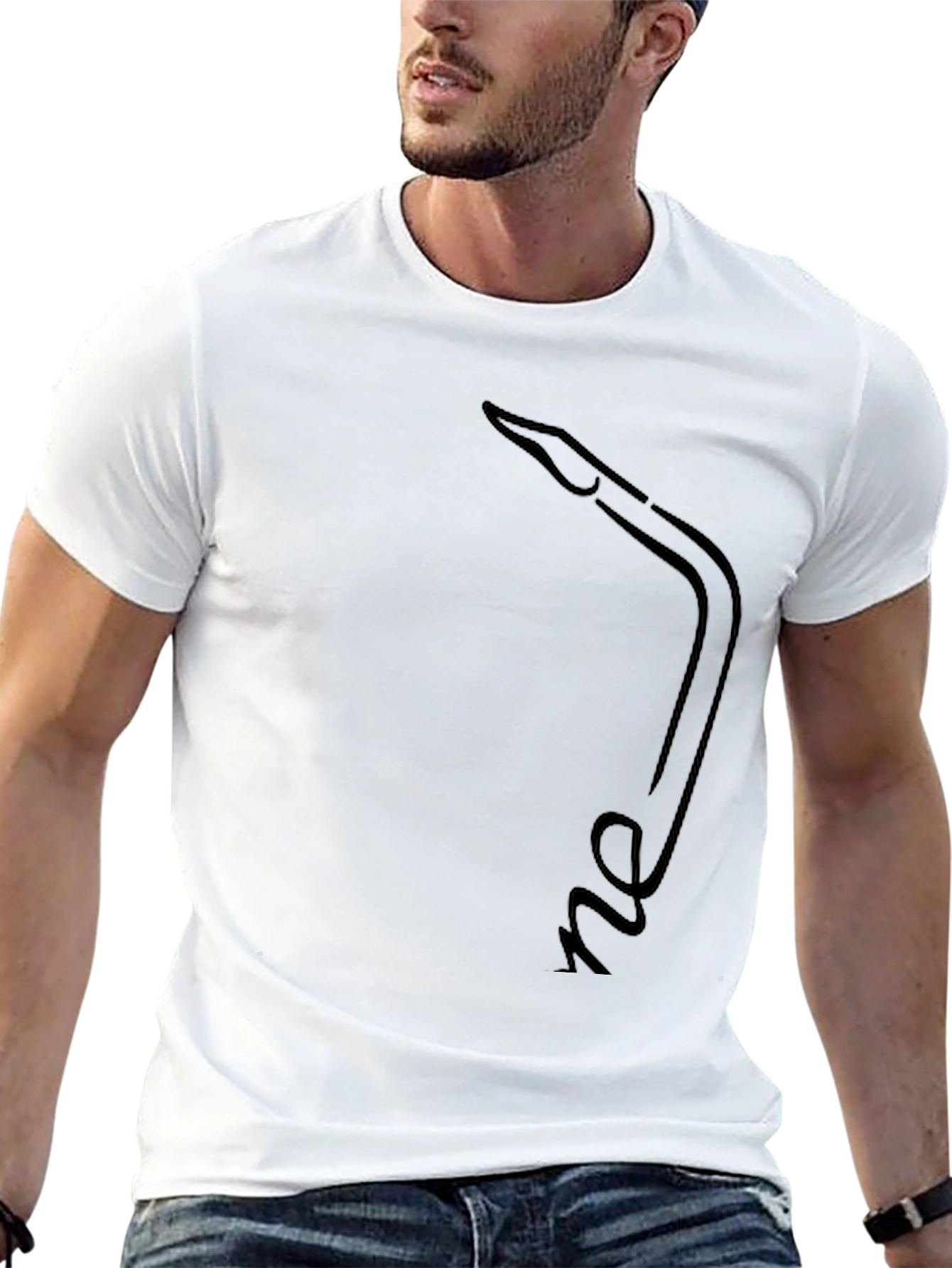 Black T-Shirt with Saxophone Design