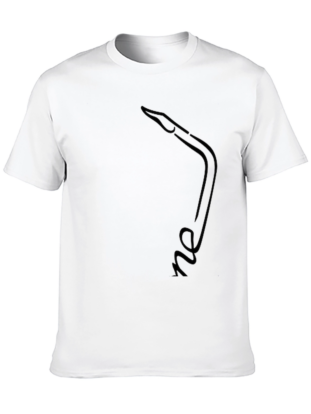 Black T-Shirt with Saxophone Design